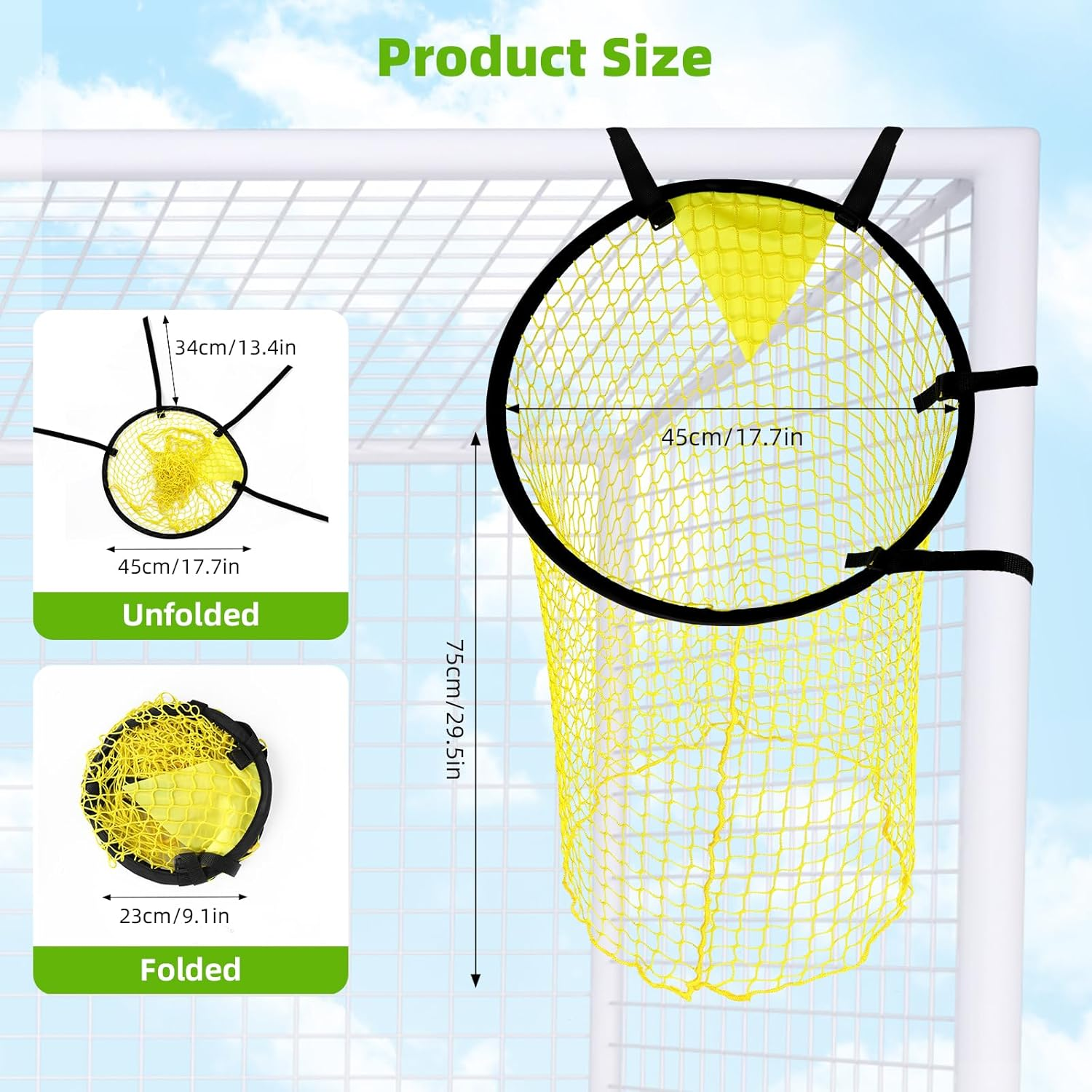 Football Goal Soccer Top Bins Soccer Target Outdoor Top Bins Football Targets Goal Net 45Cm/58Cm Football Training Goal Target for Shootings Accuracy Training Practice Equipment(Set of 2) image number 2