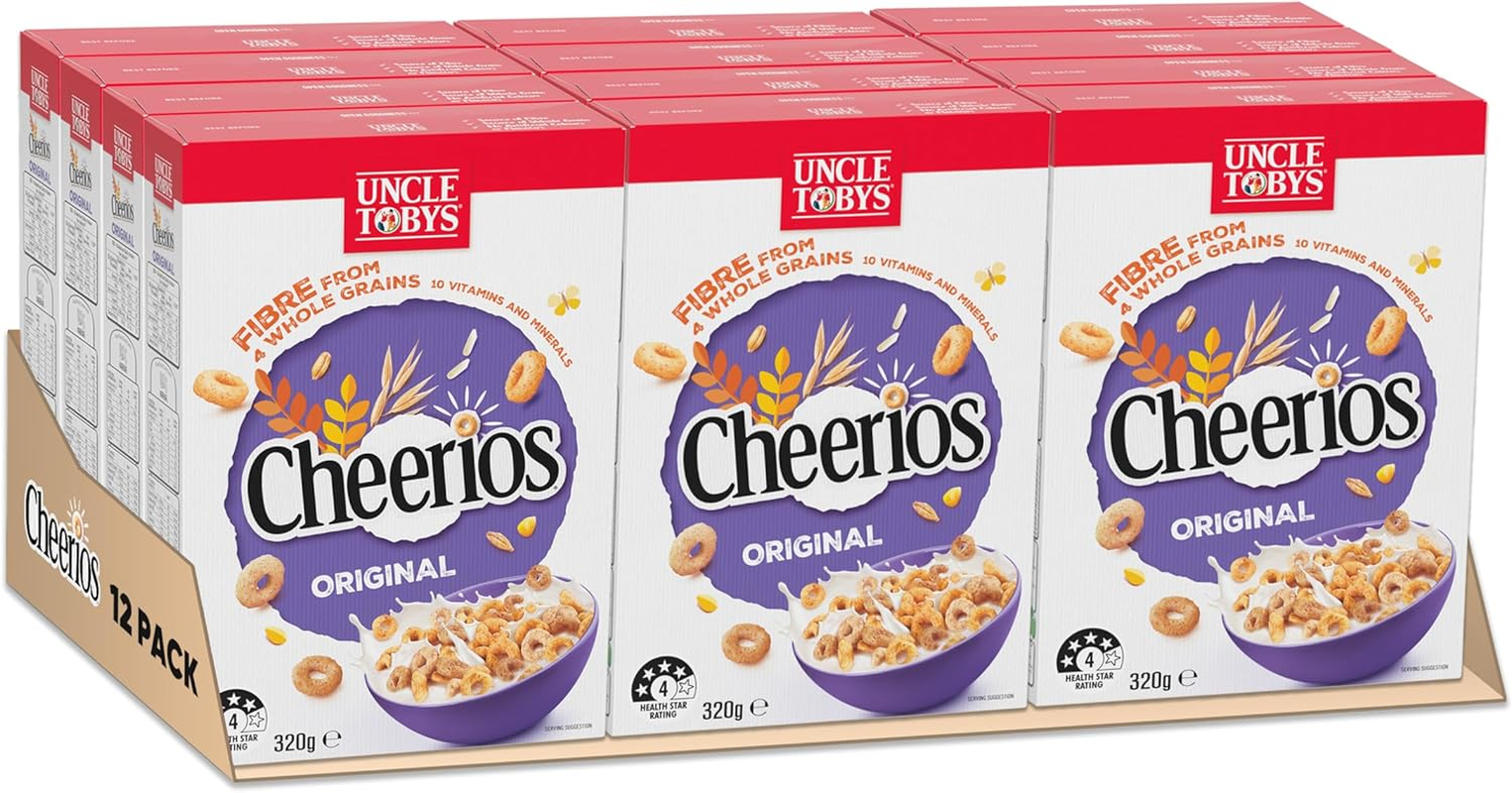 UNCLE TOBYS Breakfast Cereals Cheerios 12X320G image number 1
