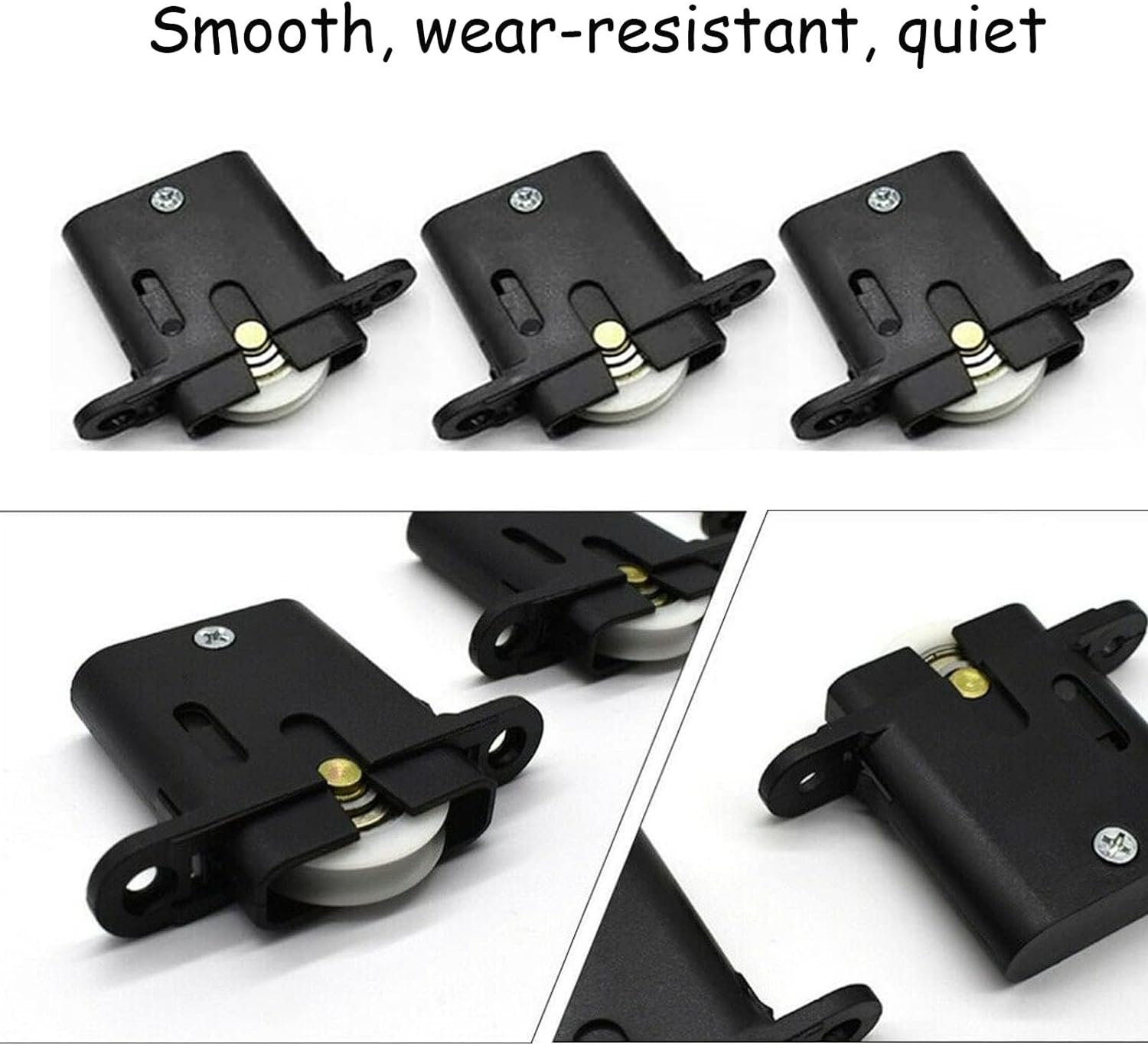 6PCS Furniture Pulley Sliding Security Screen Sliding Door Rollers Wheels Replacement Cabinet Pulley Accessories Hardware Supplies(Black) image number 6