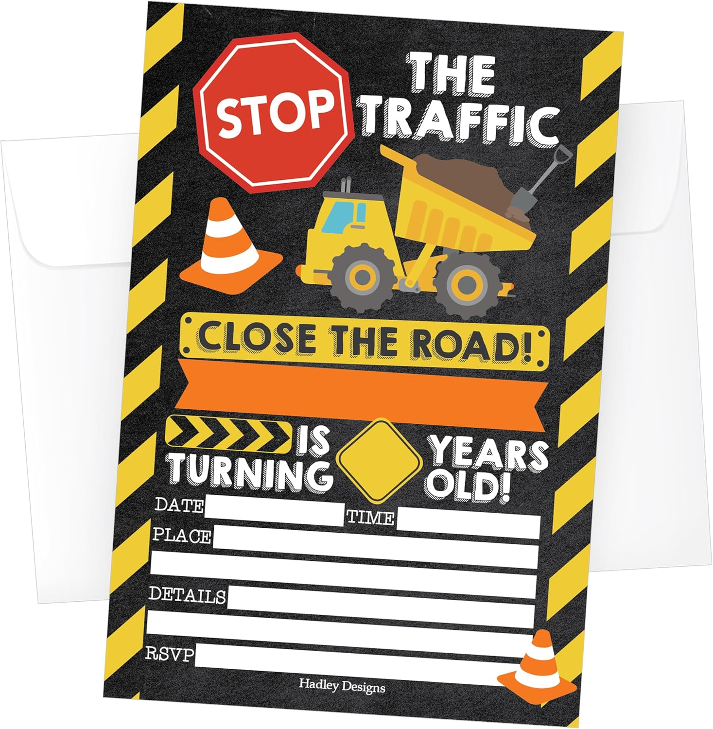 15 Construction Birthday Invitations for Boys - Construction Birthday Invites for Boy, Construction Site Birthday Party Invitations for Boys, Boy Birthday Invitations, Invitations for Birthday Party image number 3