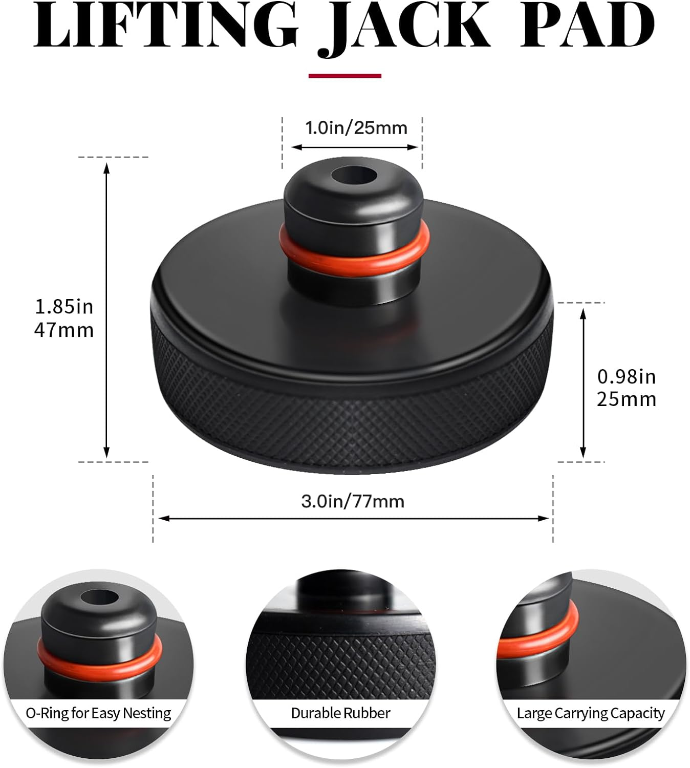Chirano Lifting Jack Pad for Tesla Model 3/S/X/Y, 4 Pucks with Storage Case, Accessories for Tesla Vehicles image number 1