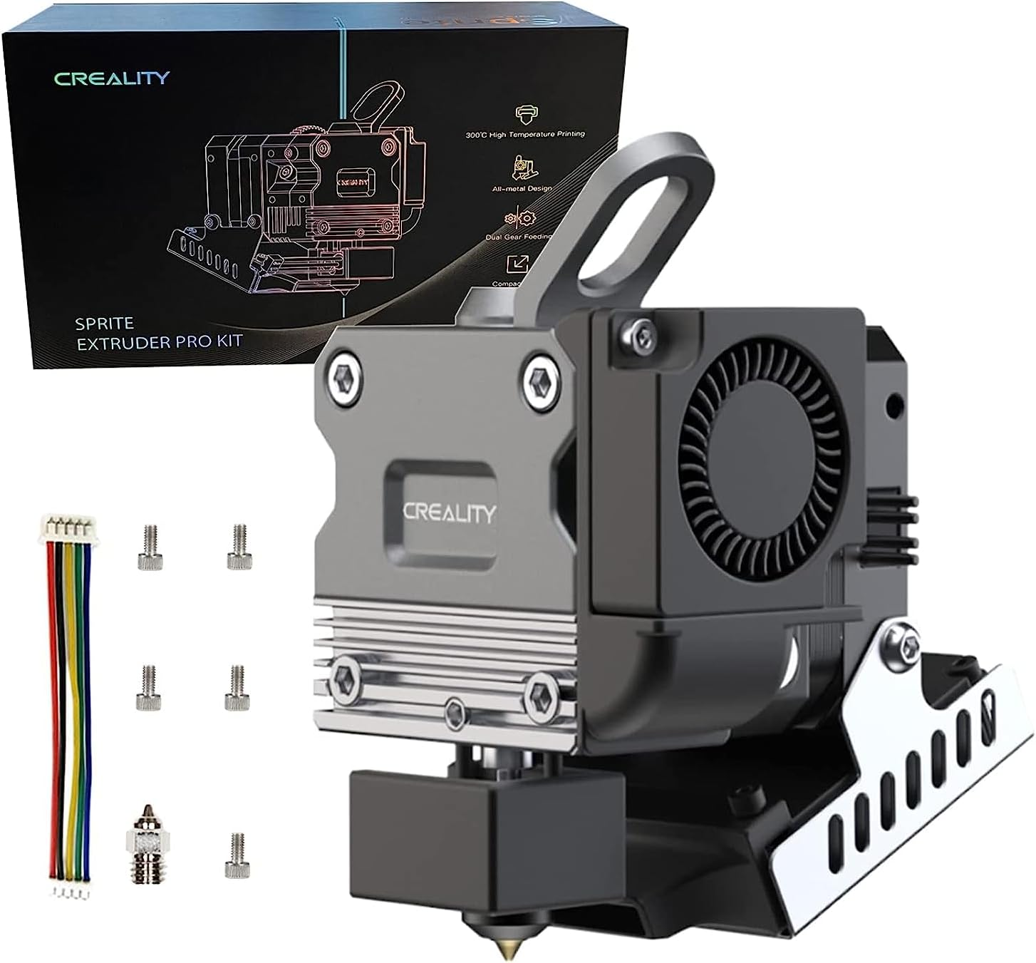 Sprite Direct Drive Extruder Pro Kit, All Metal Extruder Upgrade Kit for Ender 3/Ender 3 V2/Ender 3 Pro/Ender 3 Max 3D Printer,Dual Gear Dual Fan Design,Support BL Touch/Cr Touch image number 3