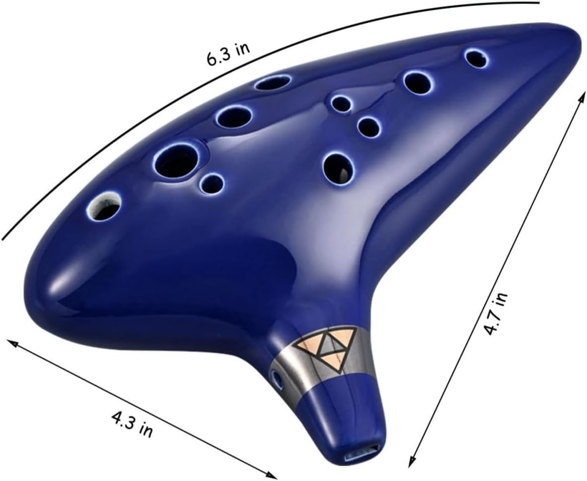 Ocarina Instrument 12 Hole Alto C Ceramic Ocarina with Songbook Bag Display Stand,Musical Instrument Kids Adults image number 2