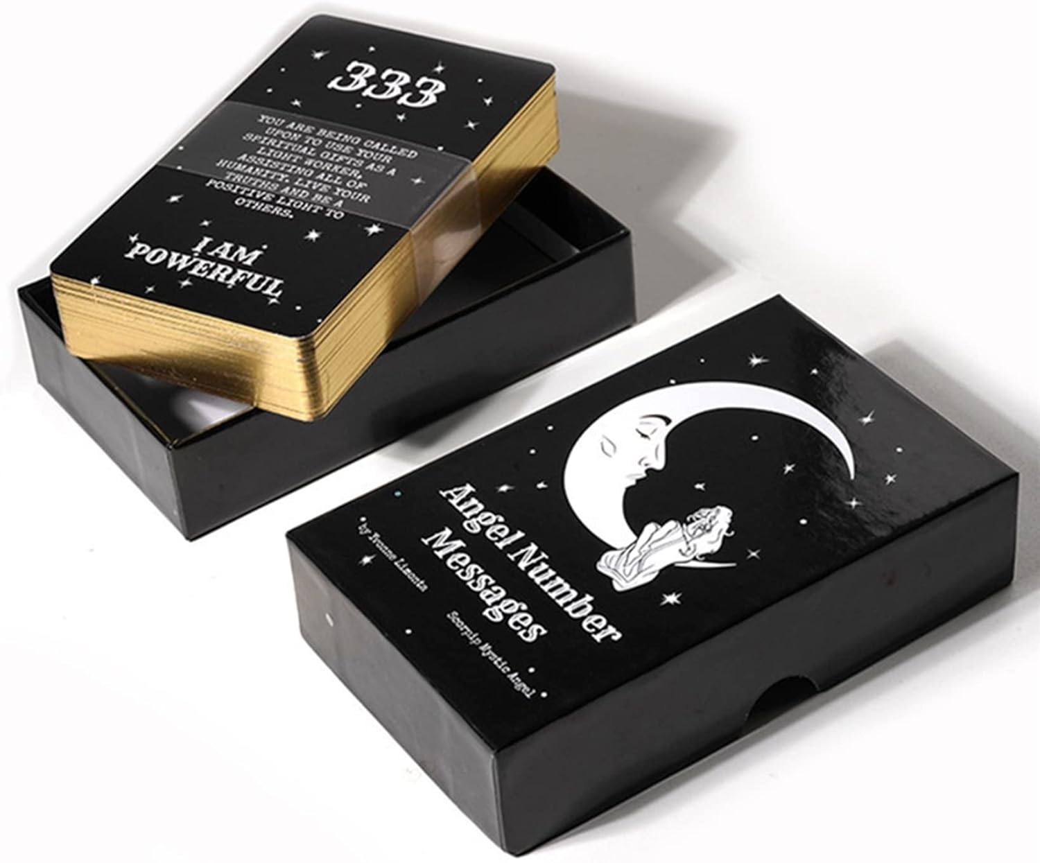Angel Number Message, Tan Tarot Cards, Tarot Cards Deck, with Guide and Box, Divination of the Future,Black