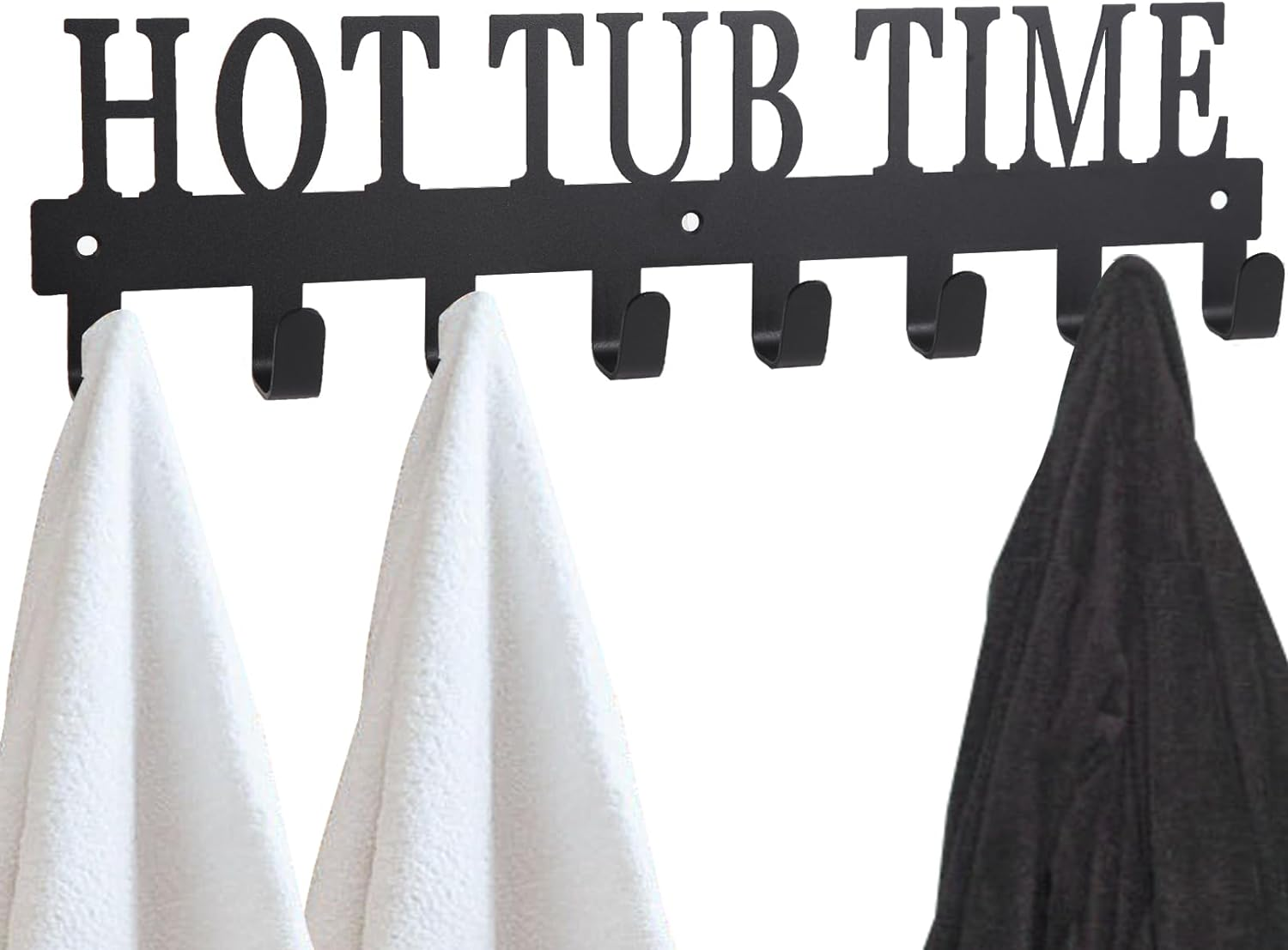 Hot Tub Towel Rack 8 Hooks Hot Tub Accessories with Shelf Bathroom Towel Holder Organizer Outdoor Wall Mount Decor in Bath Hot Spring Swim Pool Hotel