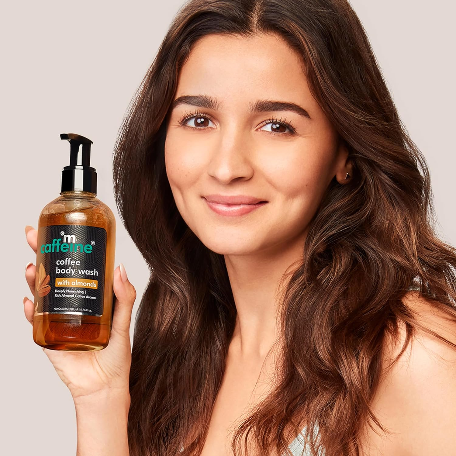 Mcaffeine Coffee Body Wash with Almonds for Nourished Skin | Nutty Almond Aroma | Vitamin E Rich Body Cleanser for Soft & Supple Skin | Sulphate Free Shower Gel for Men & Women - 200 Ml