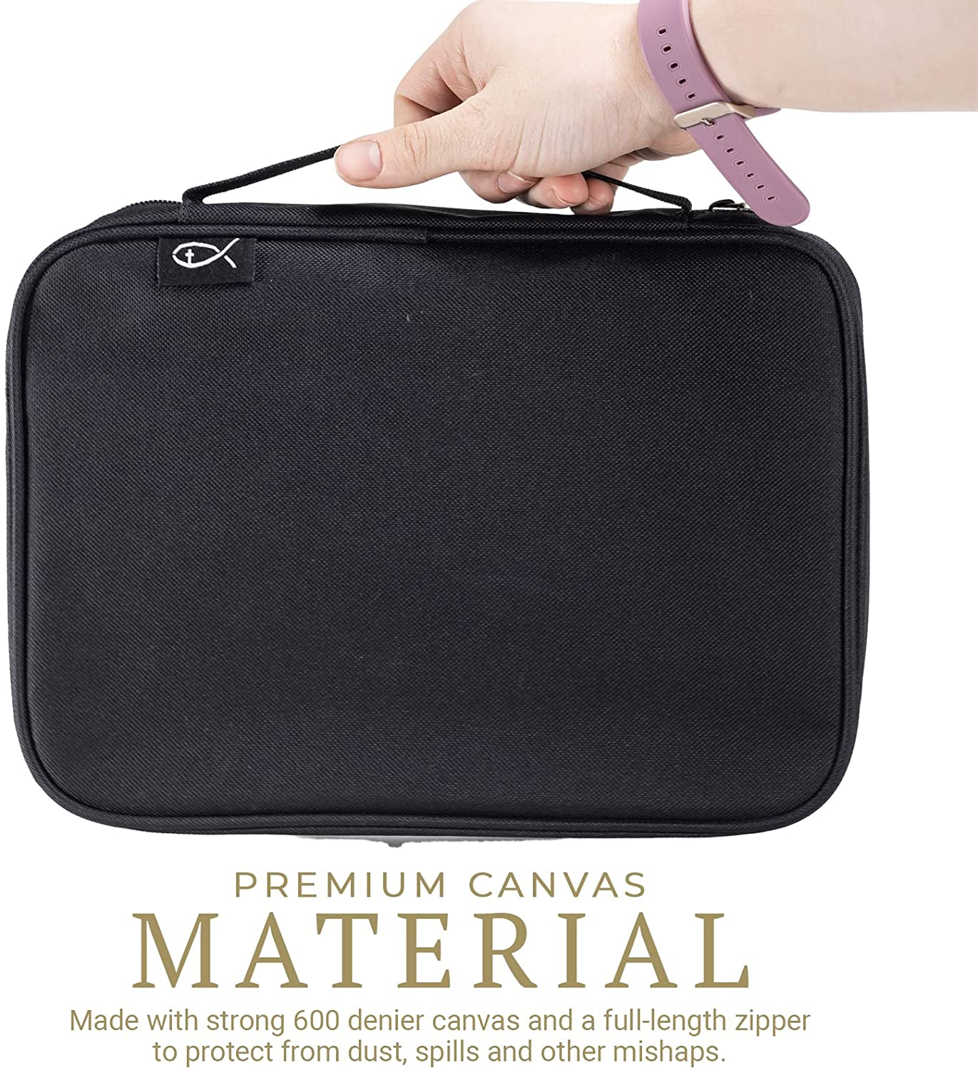 Divinity Boutique, Canvas Bible Case - Black Bible Cover for Men and Women - for Compact, X-Large and Xx-Large Books image number 6