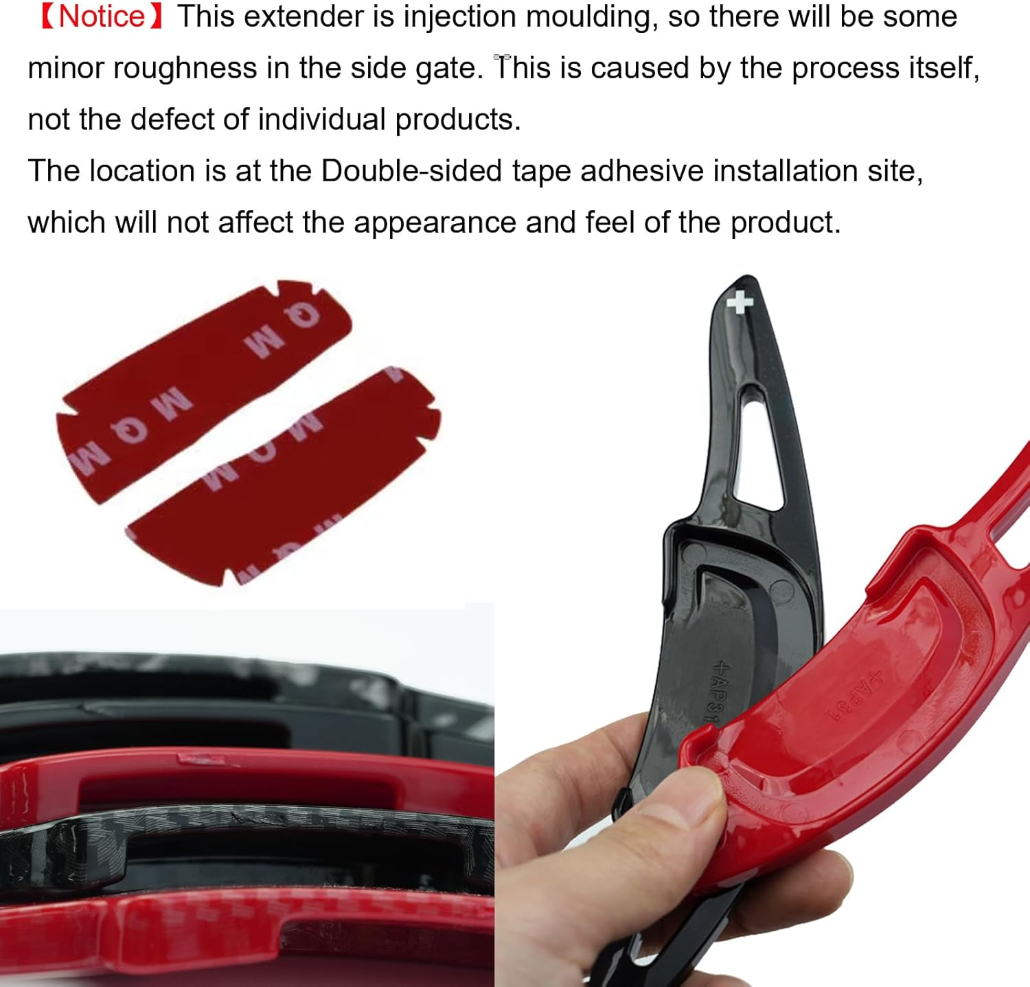 Ontto ABS Plastic Car Steering Wheel Shift Paddle Shifter Extension Fit for Audi A3 S3 8V A4 S4 A5 S5 B8.5 A6 S6 A7 S7 C7 Q5 Q7 2013 2014 2015 2016 Accessories Gear Shift Paddle 2 Pcs Black image number 6