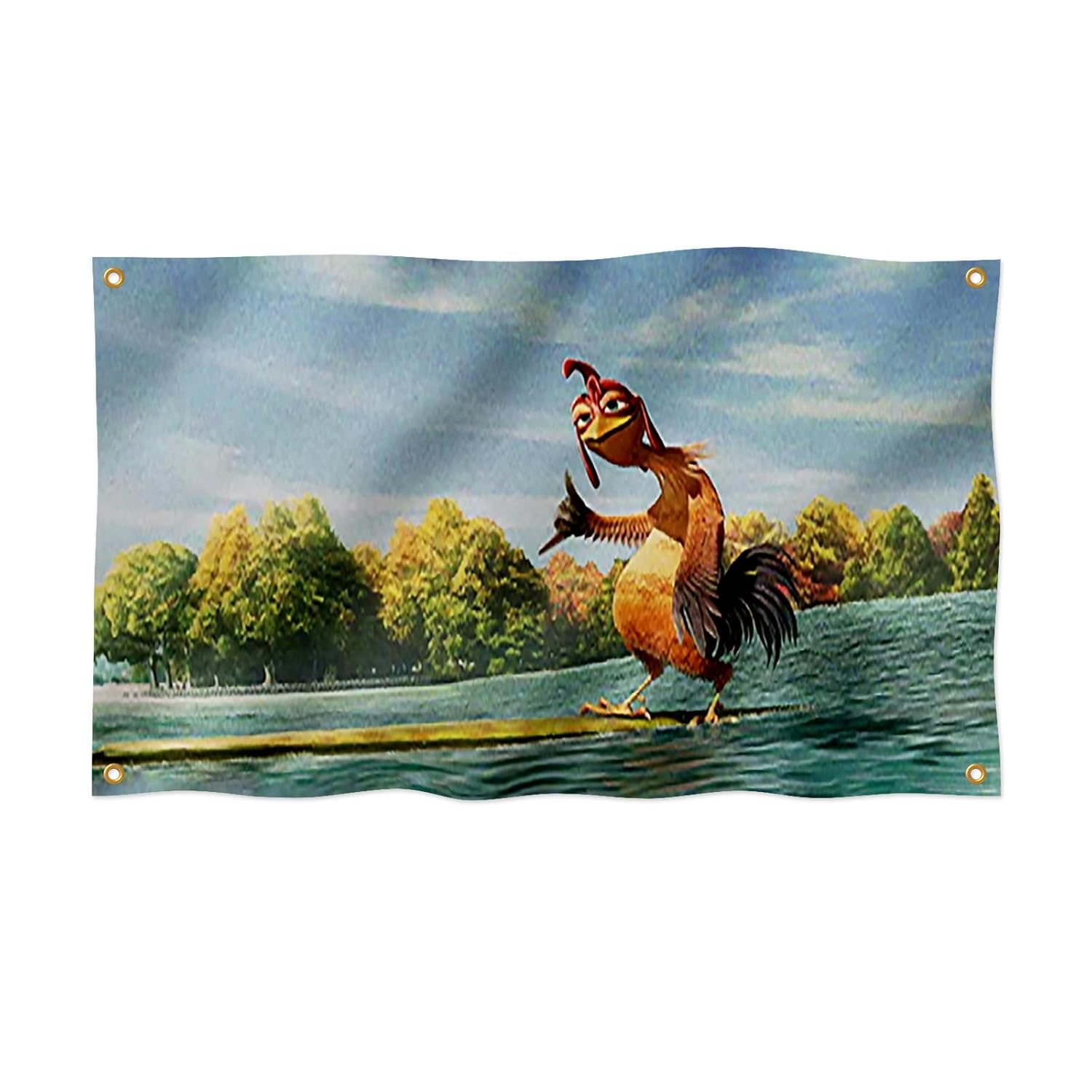 Chicken Joe Flag 3X5Ft Funny Cool Flag Banner Surf'S up Vibrant Colors for College Dorm Room Decorations Double Sewing Edges and 4 Shiny Brass Grommets (3X5Ft)