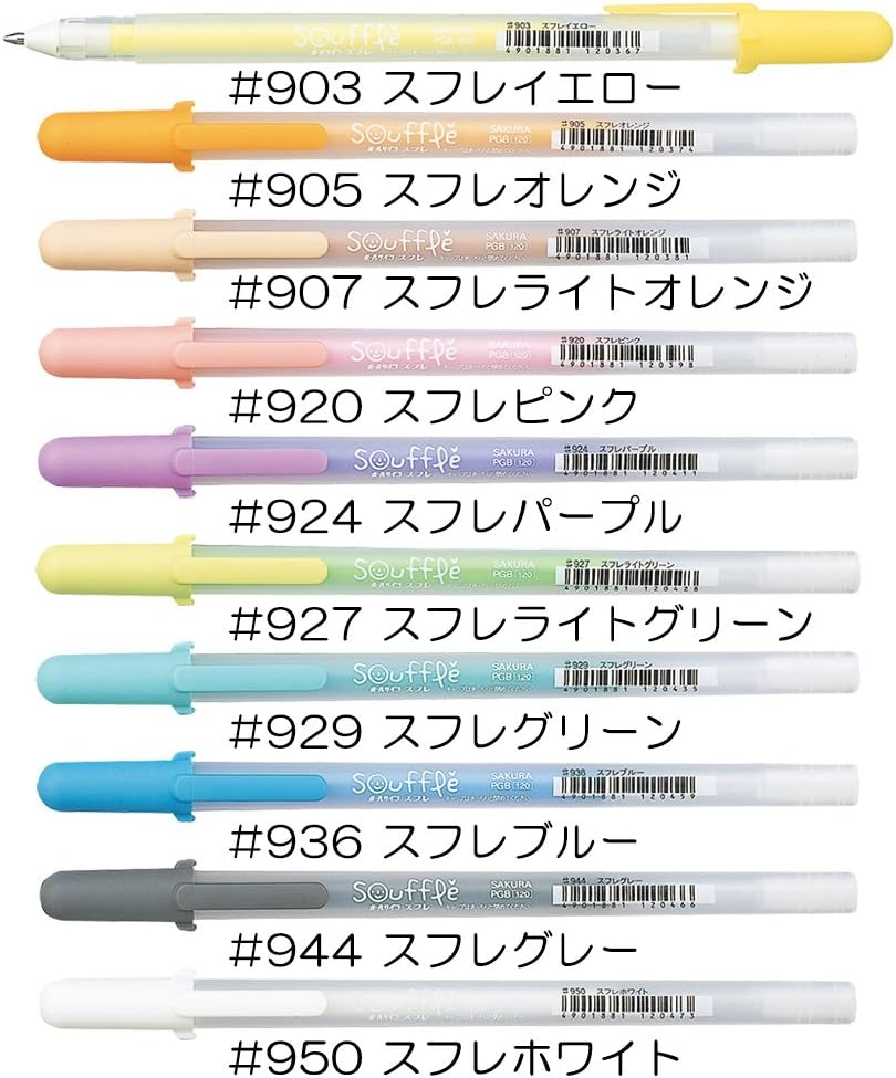 Sakura Crepas Water Based Ballpoint Pen, Ballpoint Sign, Souffle, PGB#950 (10), White, 10 Count - Souffle Blue image number 2