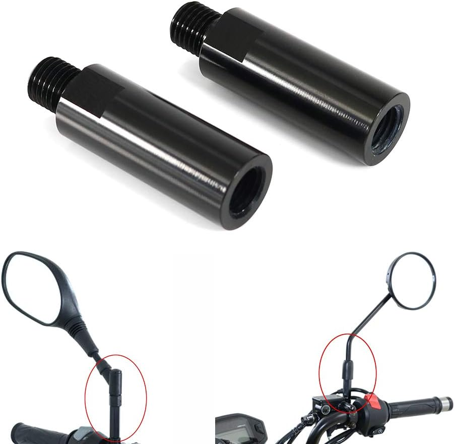 Xitomer Aftermarket Mirror Risers, 4 Pcs M10 X 1.25 Motorcycle Rear View Mirror Extenders 40Mm, Fit for MT-09, CB1000R/ Grom MSX125 and so On, Aluminum CNC image number 2