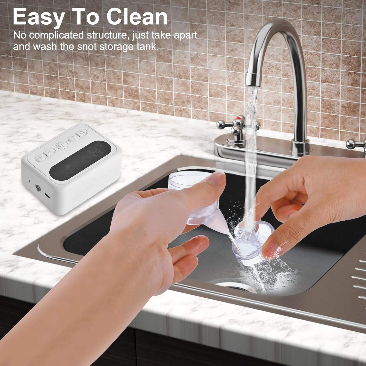 Nasal Aspirator for Baby, Rechargeable Electric Aspirator Hospital Grade Snot Removal with Music and Night Light, Large Flow and Strong Suction for Infants, Babies, Toddlers from 0 to 12 Year Old (Split Type) image number 5