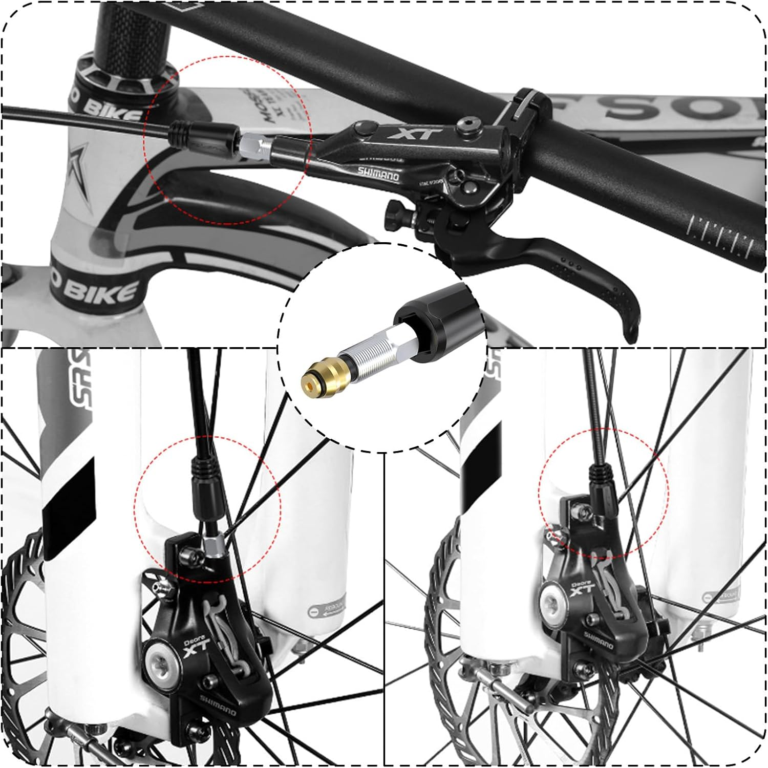 12 Set Bike Brake Hose Olive and Barb Connector Kit for Shimano Hydraulic Disc Brake Olive Insert for Bicycle Replacement Parts (BH59) image number 1