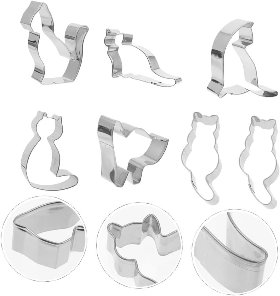 STOBAZA 8Pcs Cat Cookie Cutter Biscuit Cutters in Cat Shape Baking Tool for Lovers to Create Themed Cookies Random Style image number 1