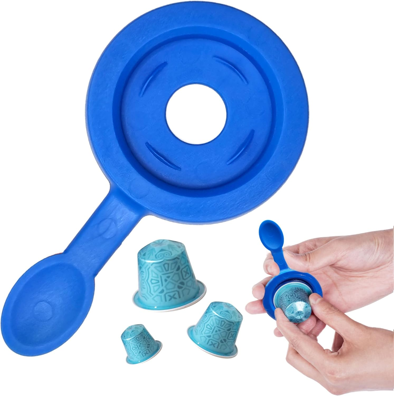 Coffee Pod Recycler, Coffee Pod Opener, Compatible with Nespresso Original Pods, Eco Friendly, Reusable, Small, Light, Zero Waste Product (Blue) image number 4