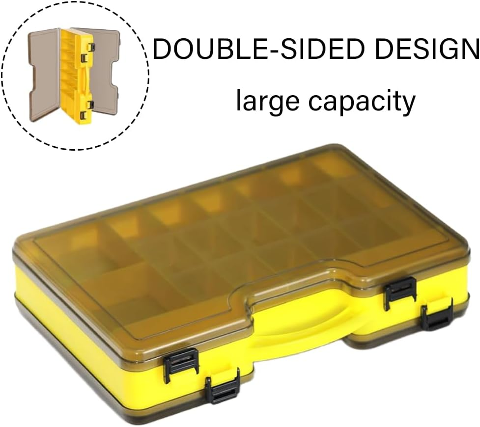 Fishing Tackle Box-Waterproof Fishing Bait Storage Box with Removable Dividers, Double-Sided Lure Box, Portable Lure Tackle Organizer for Outdoor Fishing image number 3