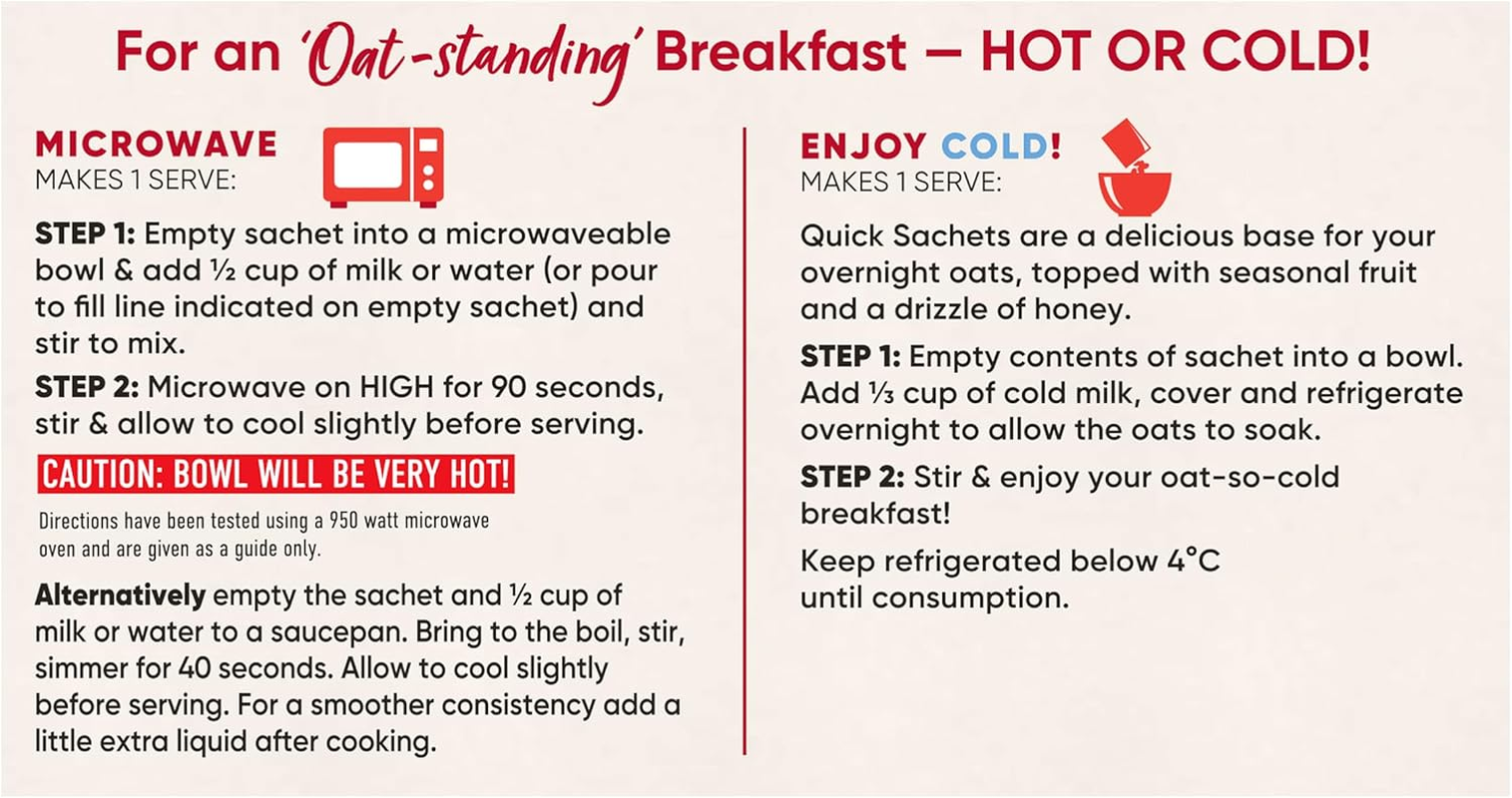 Uncle Tobys Creamy Honey Oats Quick Sachets 350 G (Pack of 6) image number 3