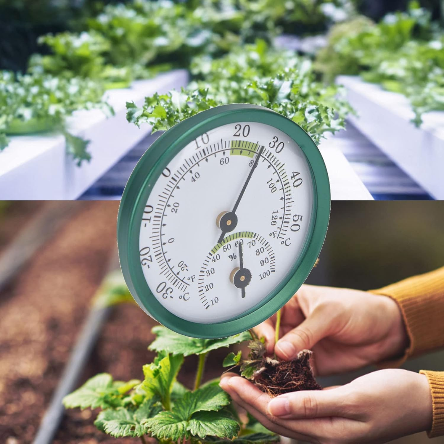 Mini Temperature Humidity Meter, Wall Hanging Temperature Humidity Tester, with Thin Transparent Dial, Easy to Read Scale, Measure the Temperature and Humidity Twice, Pay Attention to Four Seasons image number 4