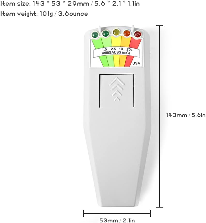 K2 Electromagnetic Field EMF Gauss Meter Radiation Detector Portable EMF Magnetic Field Monitor 5 LED Gauss Meter, Black image number 5