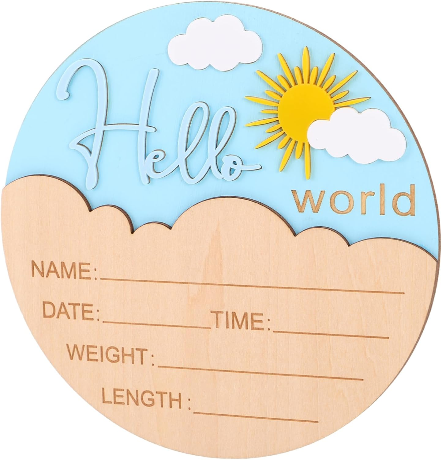Minkissy Wooden Newborn Commemorative Card Birth Name Sign for Hospital Nursery Announcement Boys Girls Photo Plaques Newborn Essentials image number 5