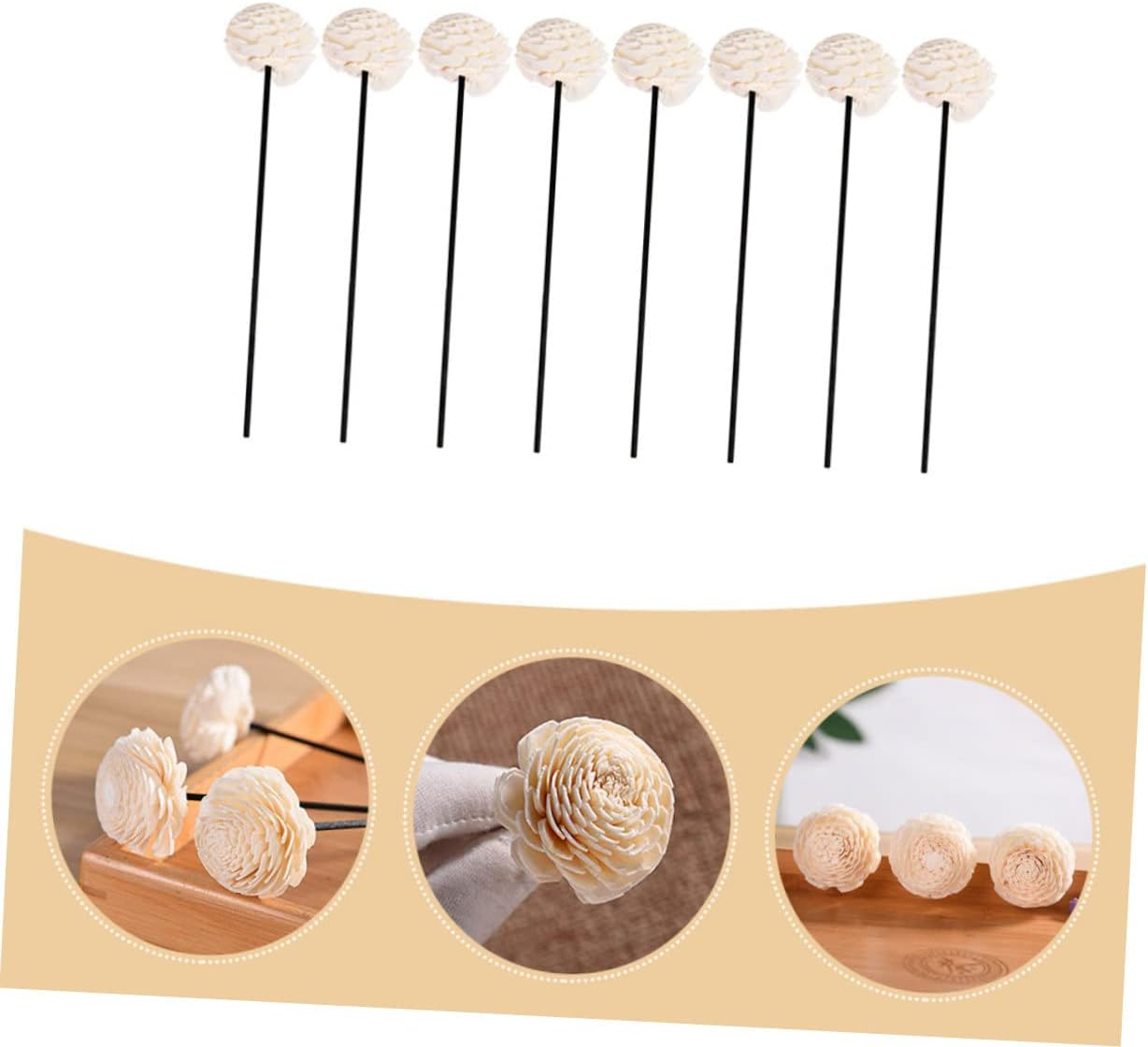LALAFINA 32Pcs Household Rattan Aromatherapy Sticks for Diffuser Flower Replaceable Scented Sticks Dried Flowers for Essential Oil Diffusers image number 6