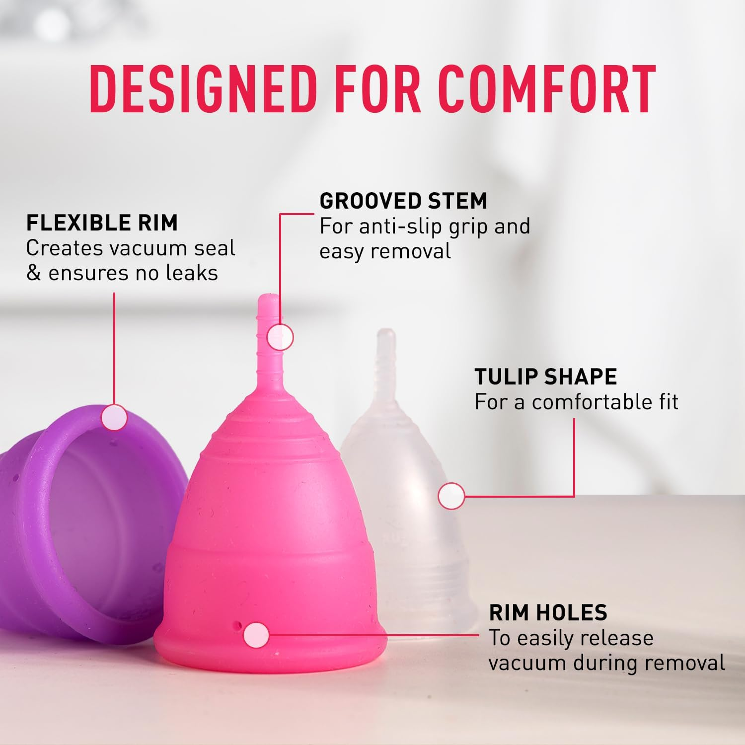 Sirona Reusable Menstrual Cup Large | Reusable Period Cup | Tampon and Pad Alternative | Super Heavy Flow image number 6
