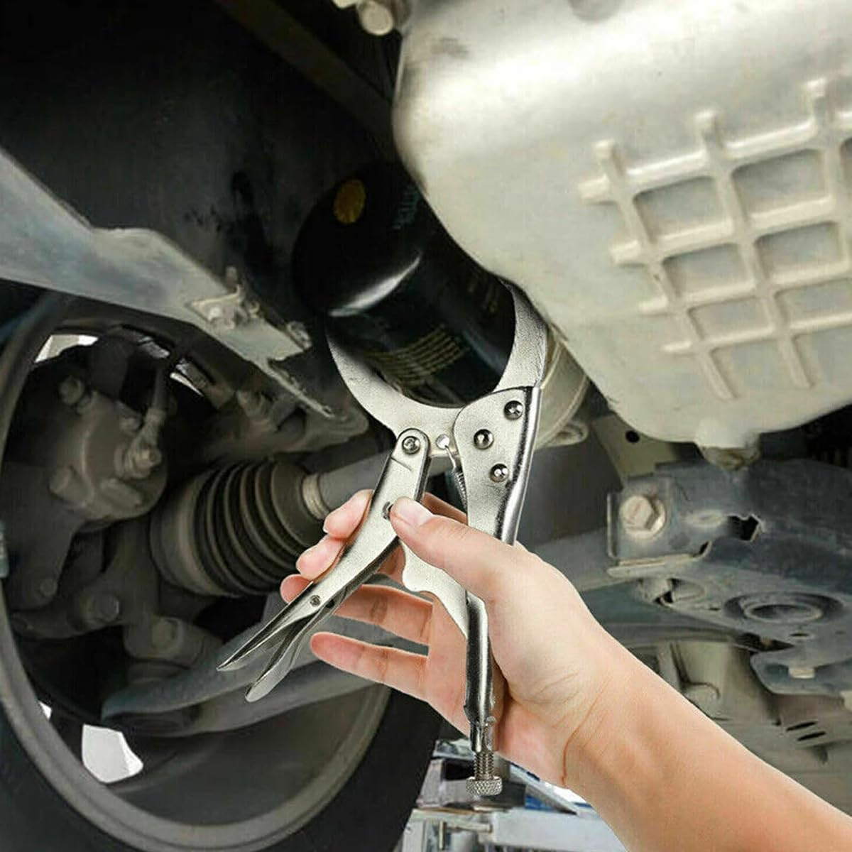 AIMALL Adjustable Oil Filter Locking Pliers, 2-4 Inch Grip Range, Heavy-Duty Hand Wrench, Essential Car Disassembly Tool, Durable Construction