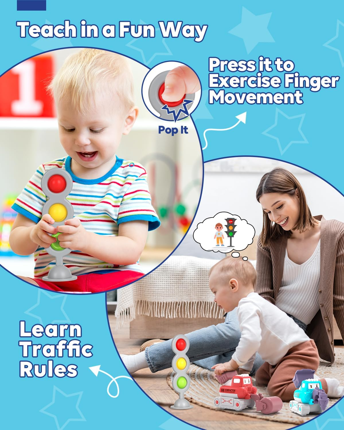 Lehoo Castle Baby Toys for 1 Year Old, Toddler Toys Construction Vehicles, Press & Go Car Baby Gift, Car Play Baby Toy 6-12 Months, Travel Toy S for Toddlers 1-3 image number 5