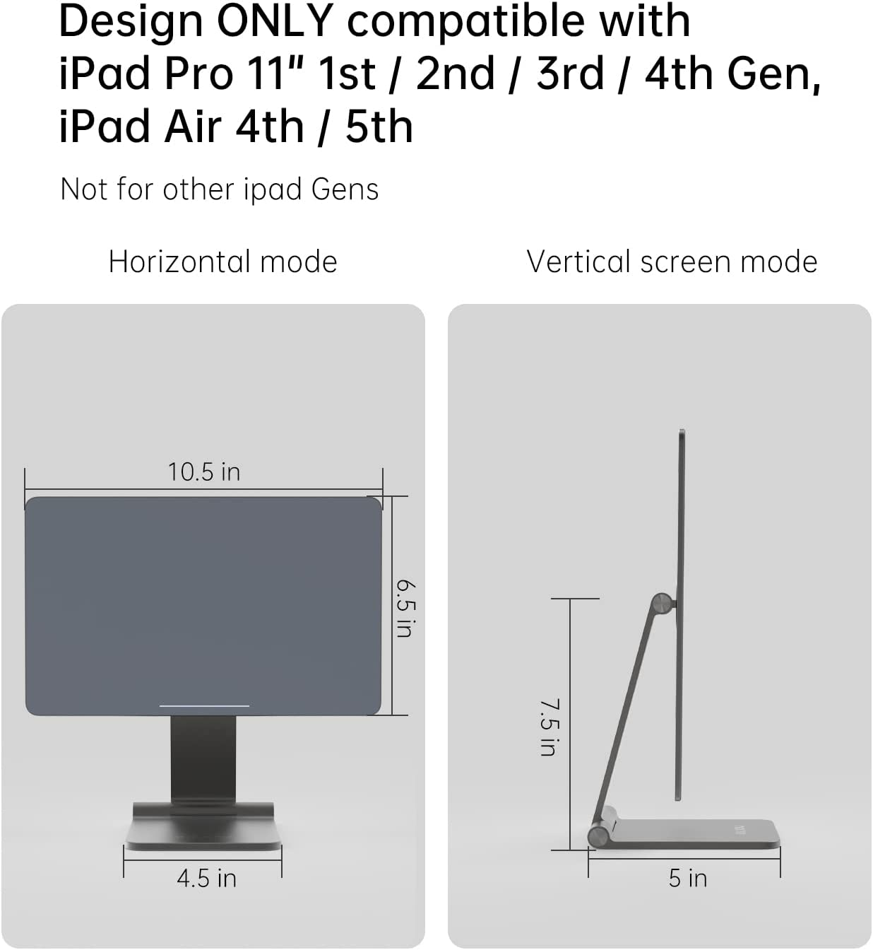 KU XIU Foldable Magnetic Stand for Ipad Pro 11'', Portable 360 Adjustable Desktop Holder Compatible with Ipad Air 4Th/5Th and Pro 1St/2Nd/3Rd/4Th Gen image number 1
