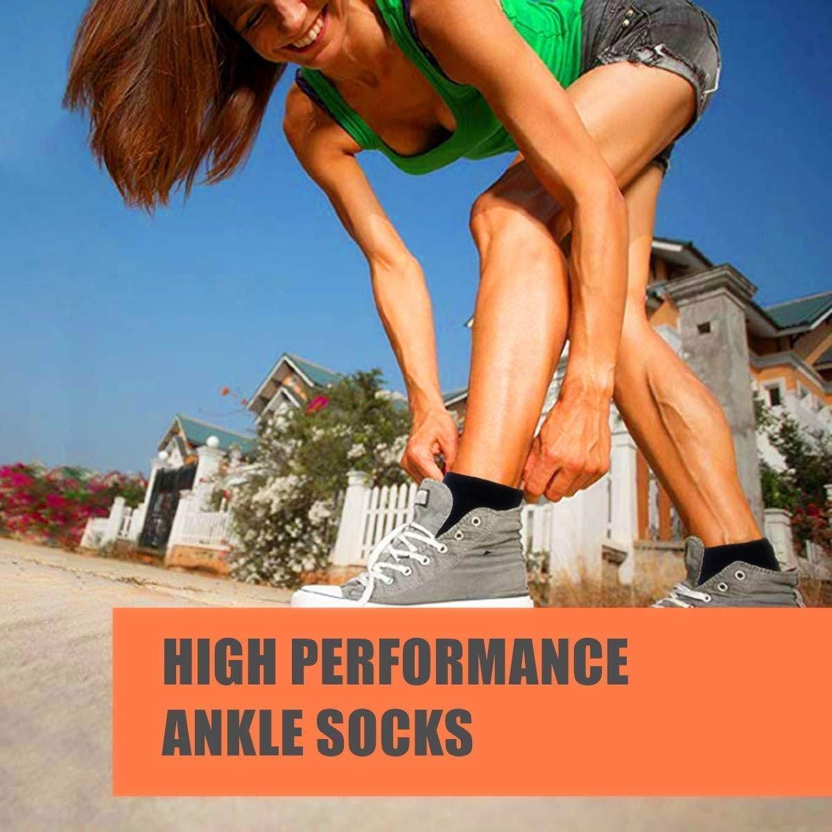 Copper Plantar Fasciitis Running Compression Socks for Men & Women - 6 Pairs Copper Infused Ankle Socks for Athletic&Travel - - Small/Medium image number 3