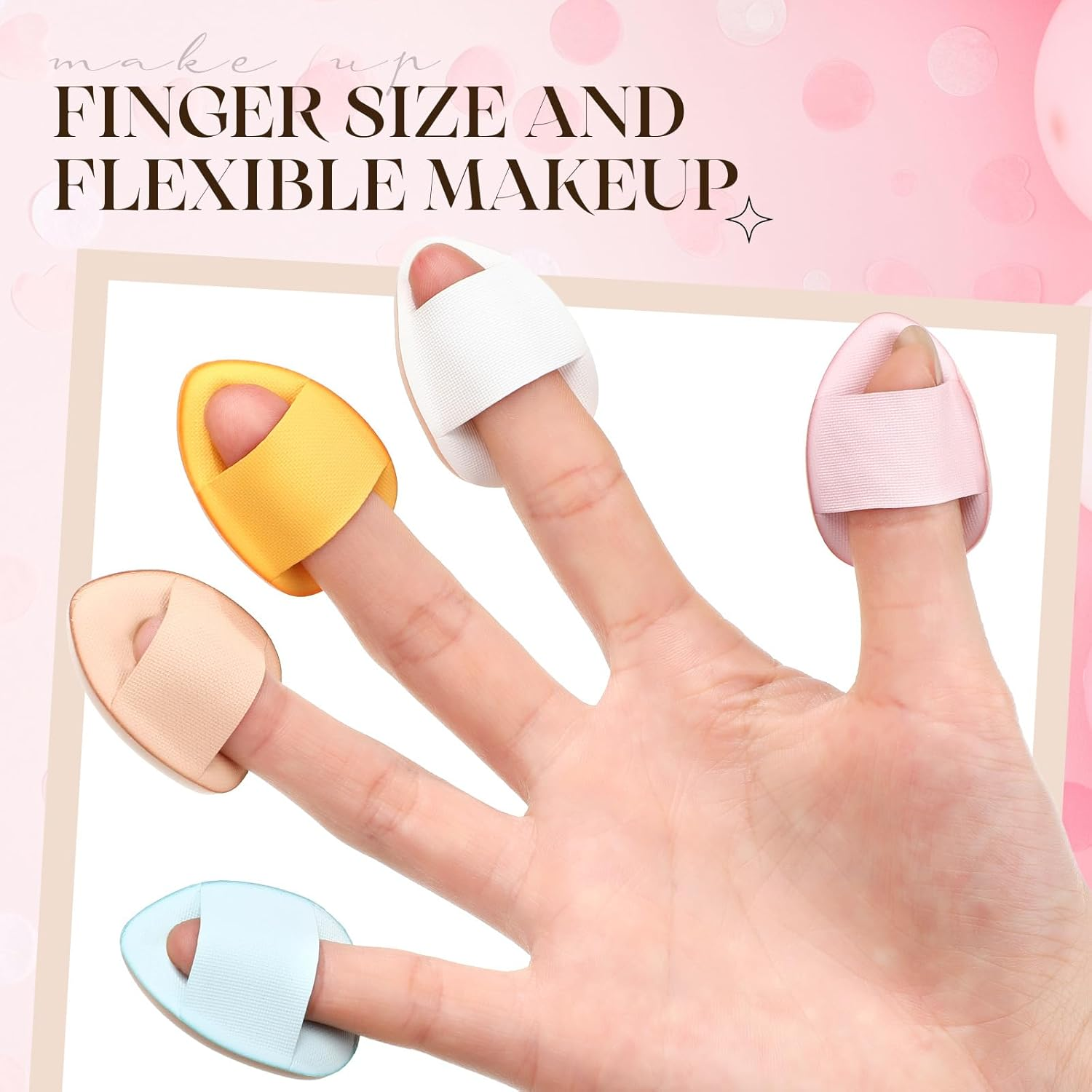 72 Pcs Finger Powder Puff Mini Makeup Sponge Soft Beauty Makeup Blender Puff for Foundation, Face Powder, under Eye Setting, Concealer, Repair Cream, Cosmetic Tool (Cute Colors) image number 6