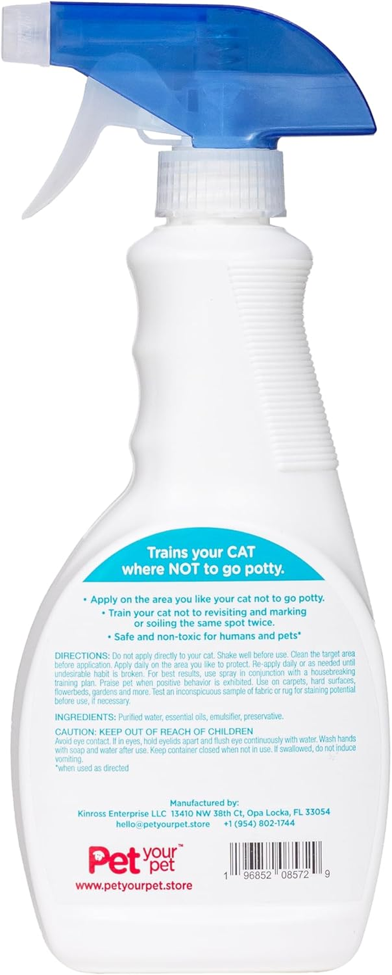 No Pee No Poop Cat Potty Training Spray &ndash; Non-Toxic Cat Spray Deterrent for Urine/Marking/Pooping &ndash; Natural Cat Pee Deterrent Spray &ndash; Indoor/Outdoor Keep off Cat Spray, 16 Fl Oz