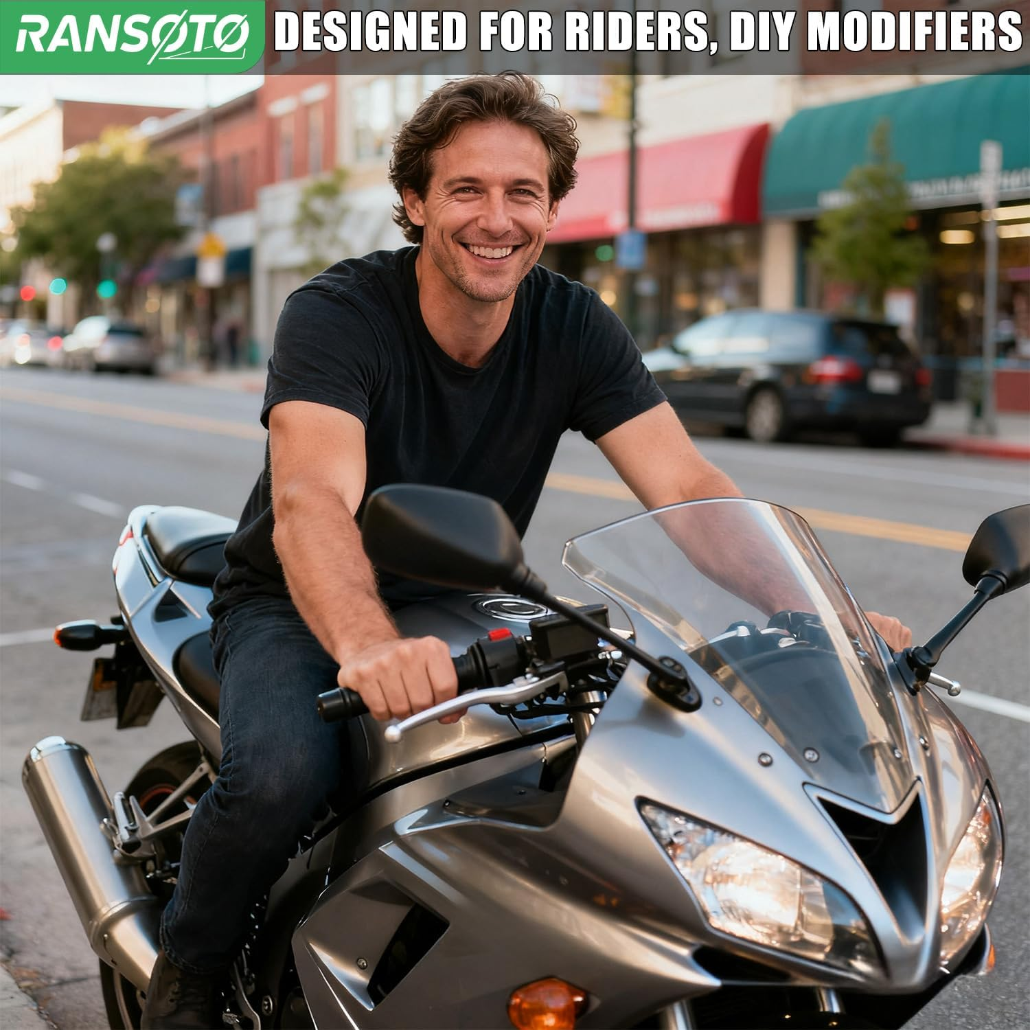 RANSOTO Motorsports Fender Eliminator Kit Compatible with Kawasaki Ninja 400 2018 2019 (Black) image number 1