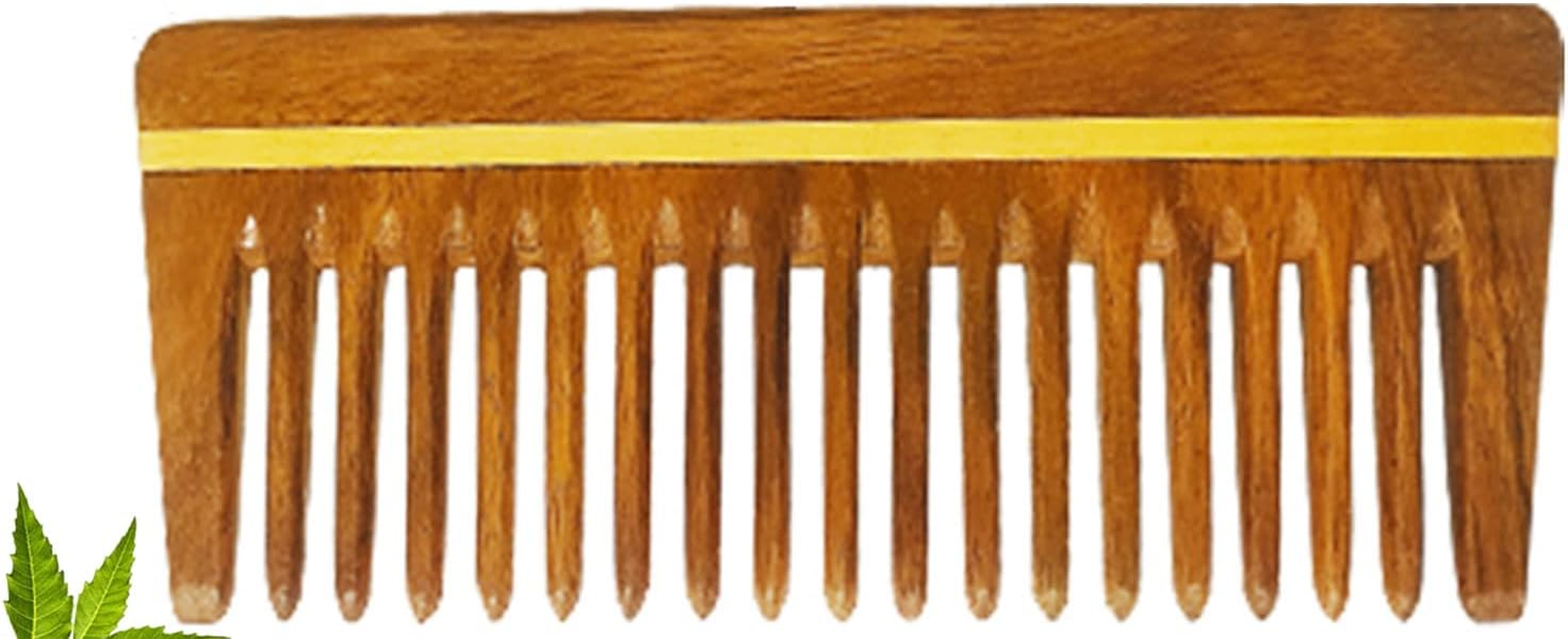 Wide Tooth Comb | Wooden Comb for Men & Women for Hair Growth | Curly Hair Detangler | anti Dandruff Comb (Pack of 1) 14 Cm