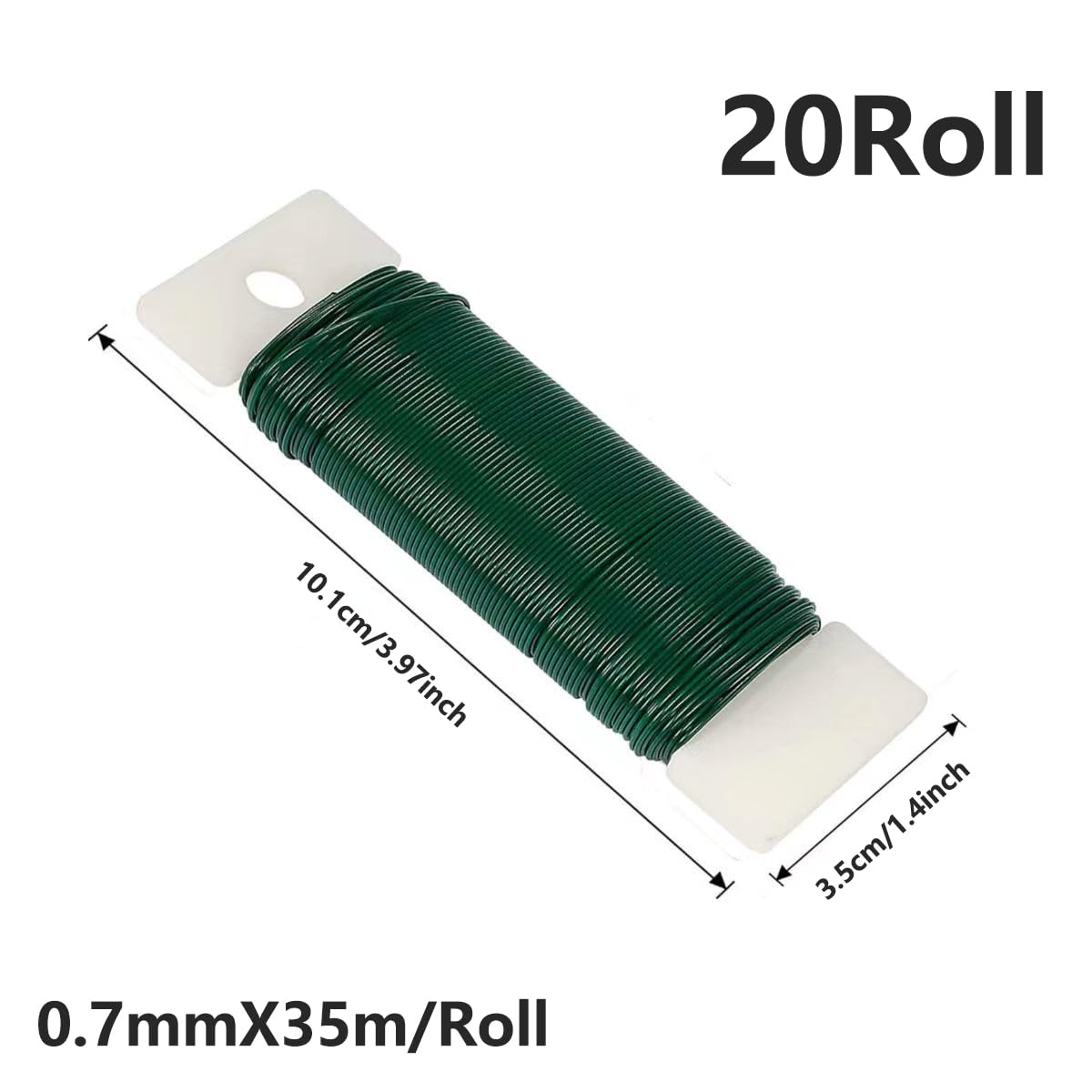AIMALL 20 Rolls 0.7Mm X 35M Green Galvanized Wire, Durable Soft Binding Wire for Crafts, Christmas Decoration, and Floral Arrangements, Easy to Bend and Shape, 22 Gauge image number 1