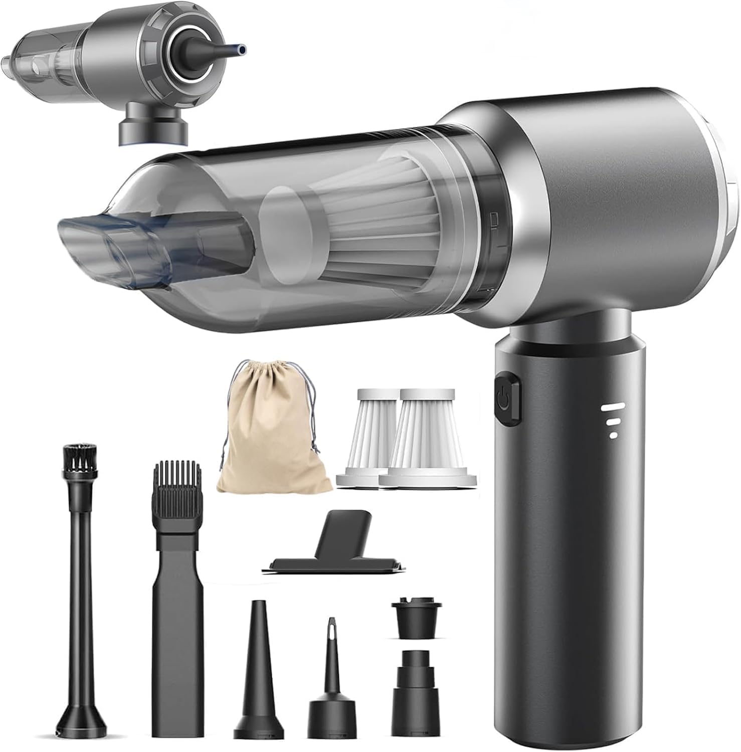 Cordless Car Vacuum Cleaner, 21000PA Handheld Vacuum Cleaner, Rechargeable High Power Suction Vacuum Cleaner with 3 Gear Adjustment, Portable Vacuum Cleaner for Home, Office, Kitchen, Cars, Sofa, Pet image number 6