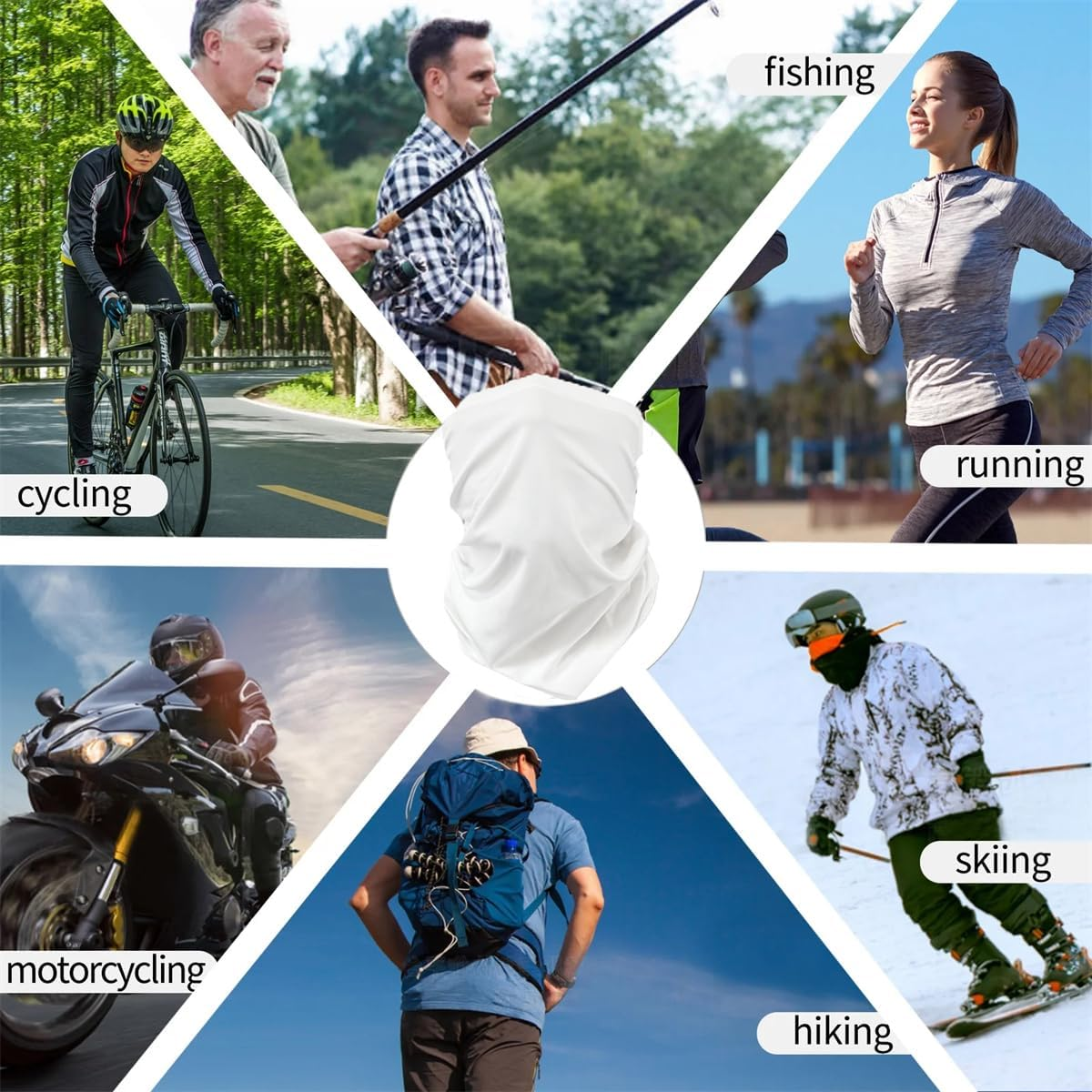 2 Pack Neck Gaiters, UPF 100+ Outdoor Face Mask Scraf UV Protection Neck Gaiter Quick Dry Elastic Headband Balaclava Headwear, for Fishing, Skiing, Cycling, Running and Hiking image number 3