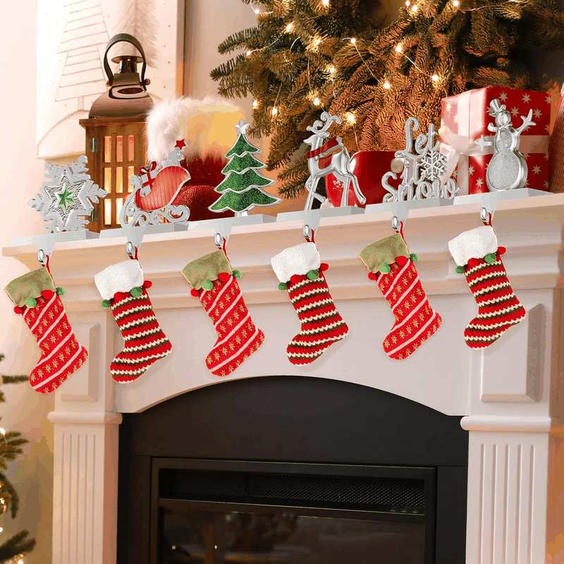 Christmas Stocking Holders for Mantle Weighted Metal Stocking Hangers Hooks for Fireplace Christmas Decorations (Set of 4) image number 5