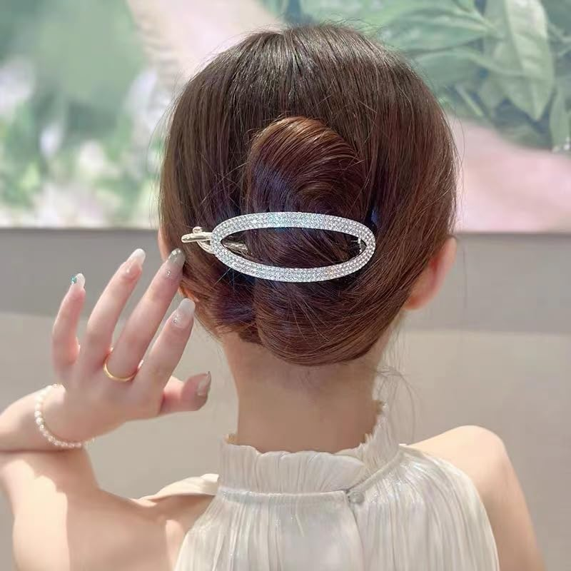 Rhinestone Claw Hair Clips for Women Hair Accessories No Slip Grip Hair Clips for Women Girls Updo Hair Clips for Fine Thick Hair Big Gold Diamond Claw Barrette Sparkly Decorative Crystal Hair Clips image number 6