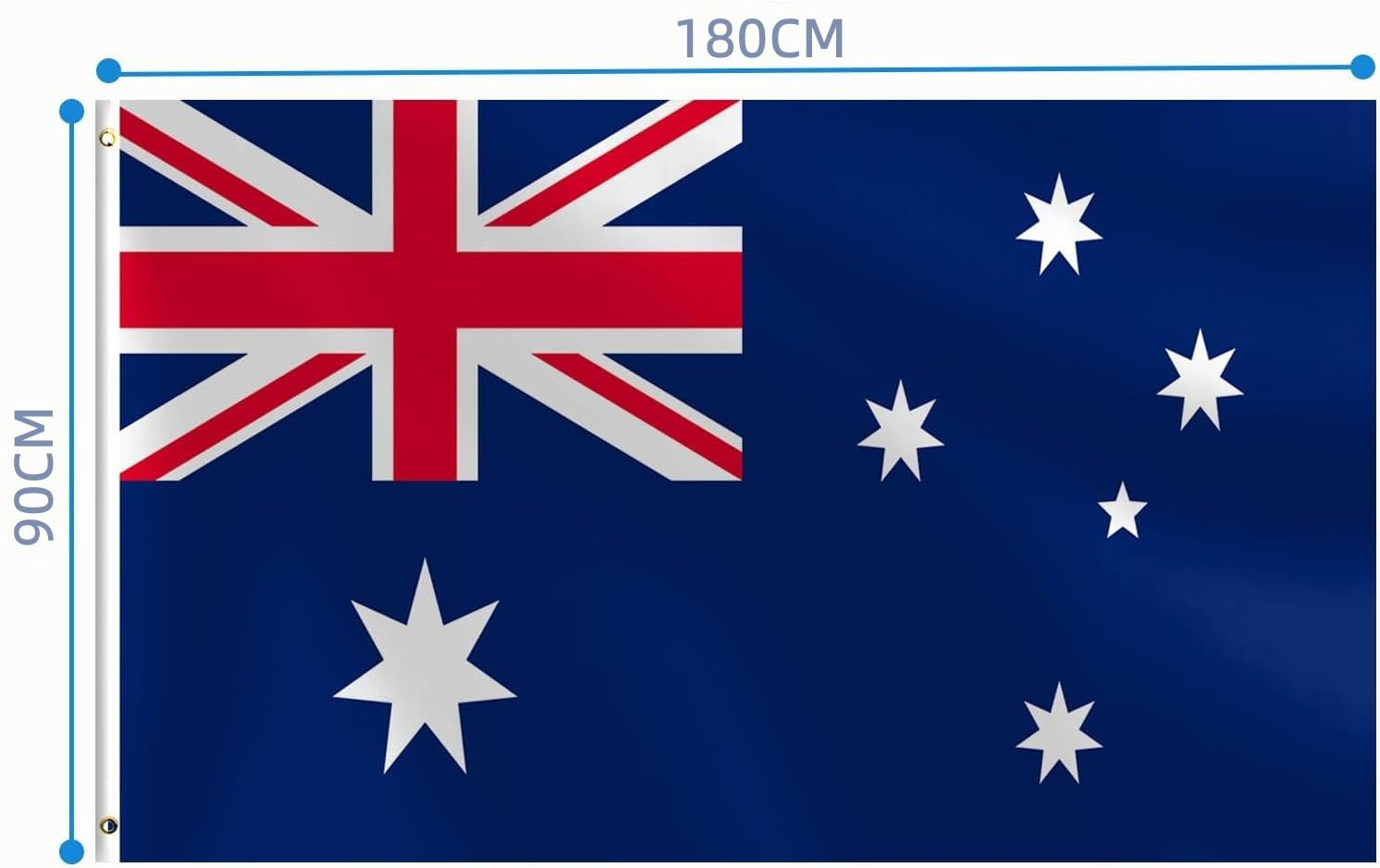 Australian National Flag 90X180Cm - Large Aussie Flag for Australia Day, Heavy Duty Outdoor/Indoor Use, Durable Fade-Resistant Polyester, Flag Only (Pole Not Included)