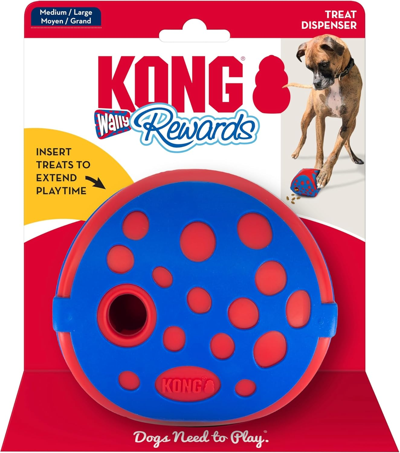KONG - Rewards Wally - Durable Interactive Treat Dispensing Dog Toy - for Medium/Large Dogs image number 1