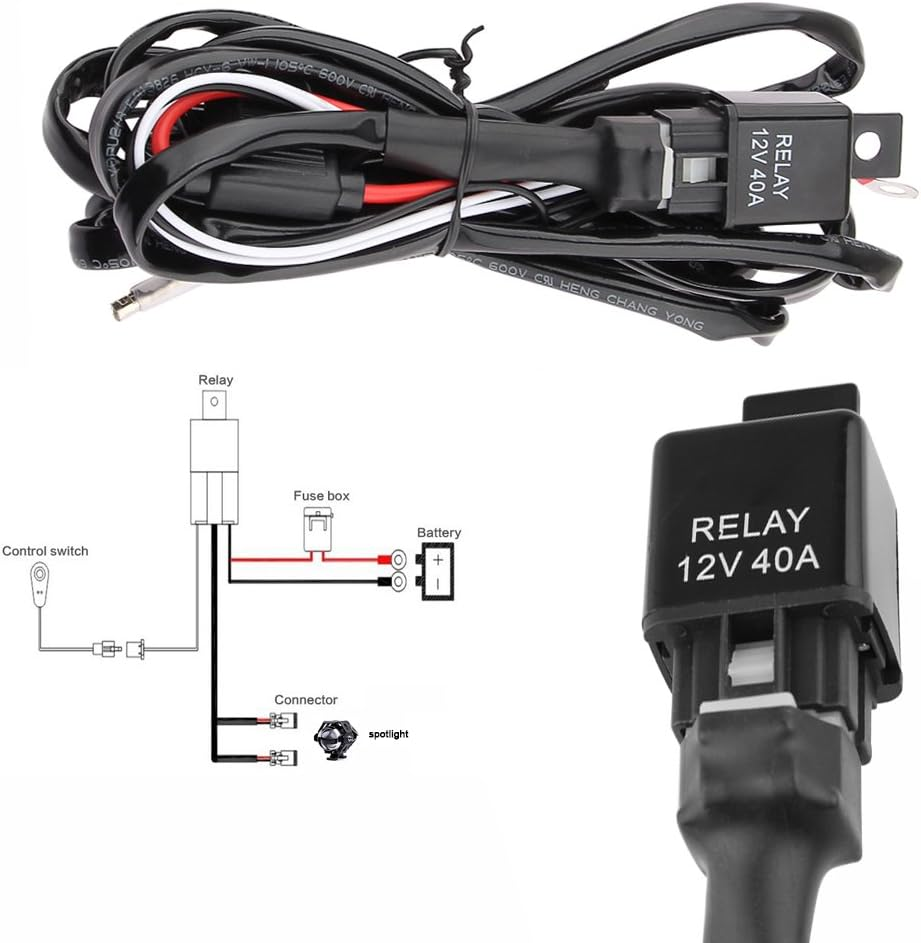Motorcycle Switch Wiring Harness PROAUTO Driving Light Wiring and Relay Kit Fuse Relay On/Off Switch Relay for Motorcycle Cycle with 7/8 Inch, 1 Inch, or 1-1/4 Inch Handlebars image number 5