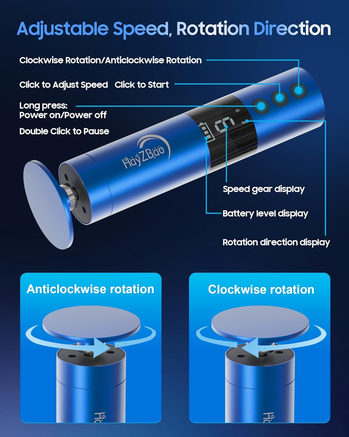 11000 RPM Rechargeable Electric Foot Callus Remover with 2Glass Sander Discs - Cordless Foot Scrubber,Professional Pedicure Tool for Dead Skin and Calluses,Electric Foot File - Blue image number 1
