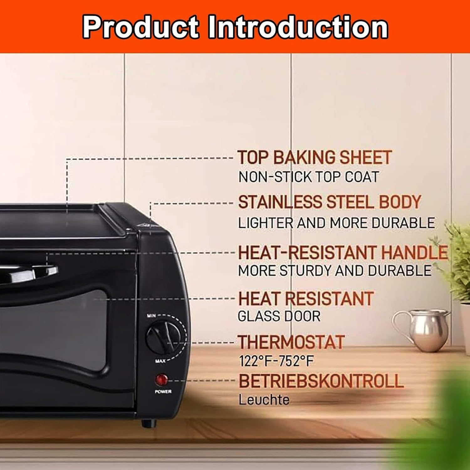 2-In-1 Tandoori Oven, 2100W Electric Tandoor Oven, 15L Mini Pizza Maker, 122&deg;F-752&deg;F Temperature Control, for Home and Takeaways image number 6