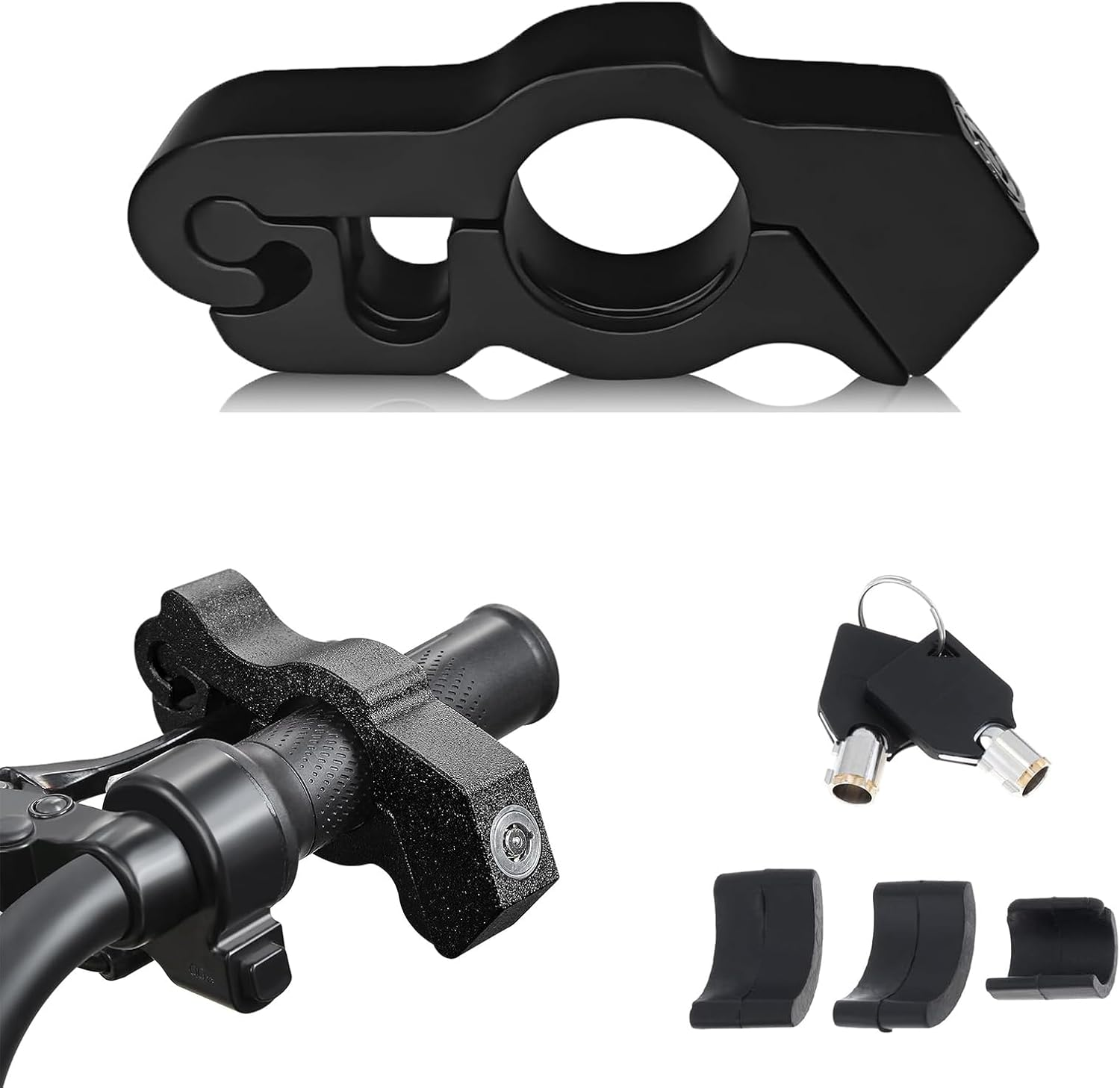 Motorcycle Locks anti Theft - Motorcycle Lock Heavy Duty for Grip Lock Brake,Universal Motorcycle Throttle Lock Candado Para Moto for Motorcycle Scooters ATV Dirt Bike,Black image number 3