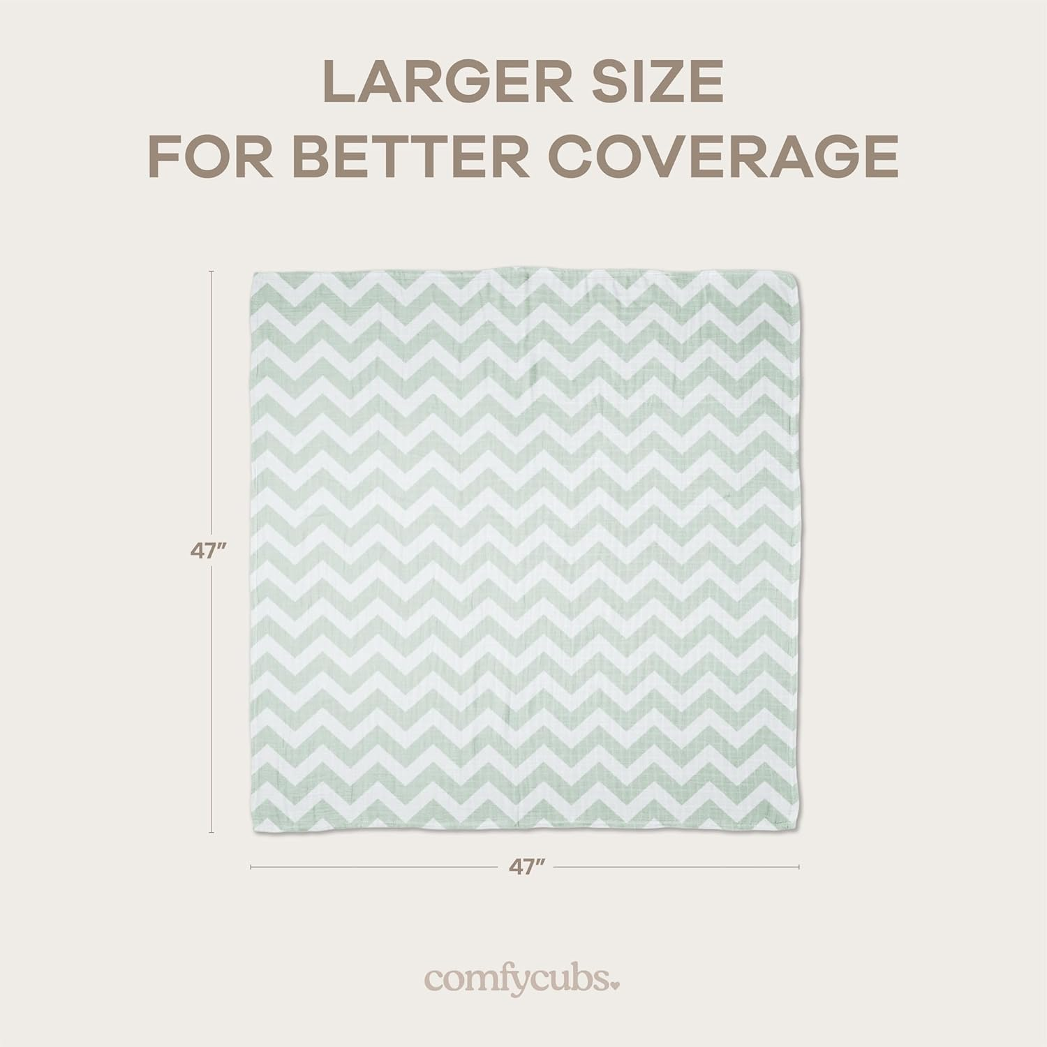 Comfy Cubs Muslin Swaddle Blankets Neutral Receiving Blanket Swaddling, Wrap for Boys and Girls, Baby Essentials, Registry & Gift (Green) image number 5