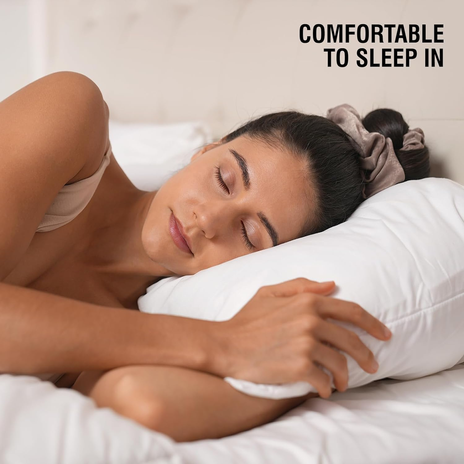 Heatless Curling Scrunchie, Heatless Hair Curler to Sleep In, No Heat Curls for Long Hair, Soft Sleep Hair Roller (Beige) image number 5