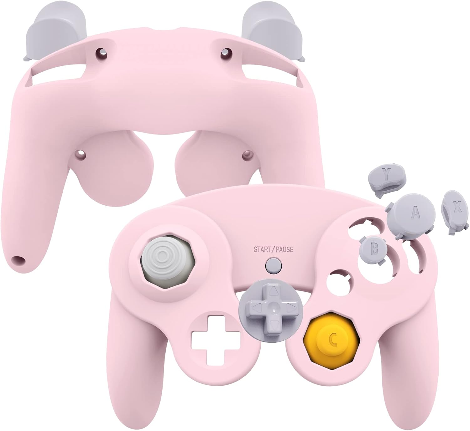 Extremerate Gradient Translucent Bluebell Faceplate Backplate for Nintendo Gamecube Controller, Custom DIY Replacement Housing Shell Cover with Buttons for Nintendo Gamecube Controller - No Controller