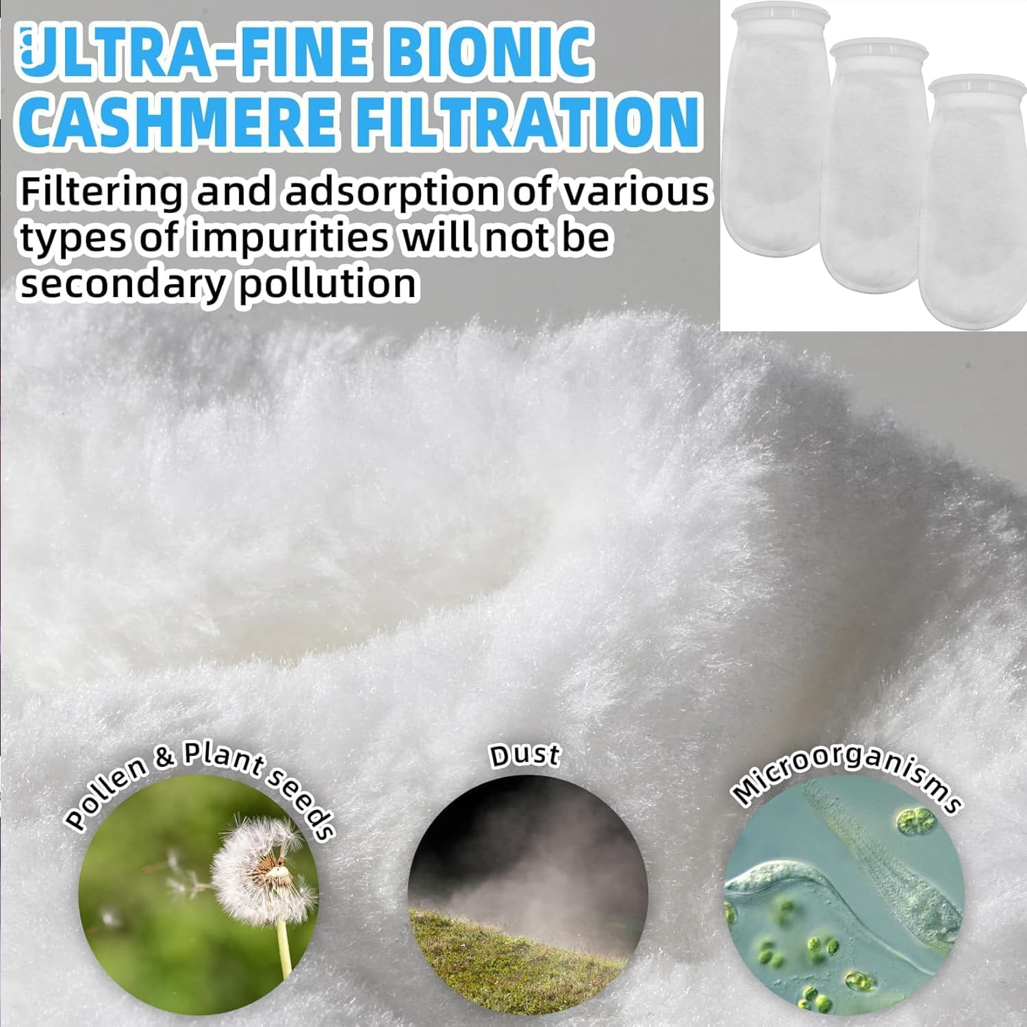 Aquarium Filter Sponge Mat, 2PCS Fish Tank Filter Sponge Pre-Filter Foam Roll Biochemical Reusable Filter Cotton Pad Cut to Fit Most Fish Tank Water Cleaning Supplies (C) image number 3