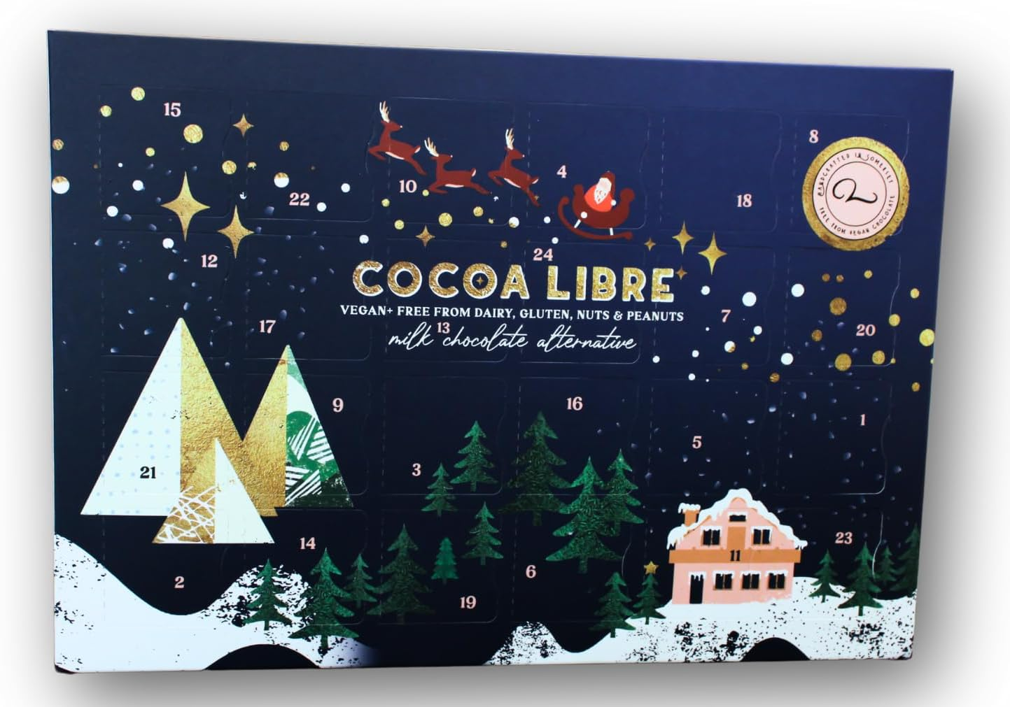 Cocoa Libre Luxury Vegan Advent Calendar | Freefrom Christmas Advent Calendar, 250G | Nutfree, Glutenfree, Dairyfree image number 2